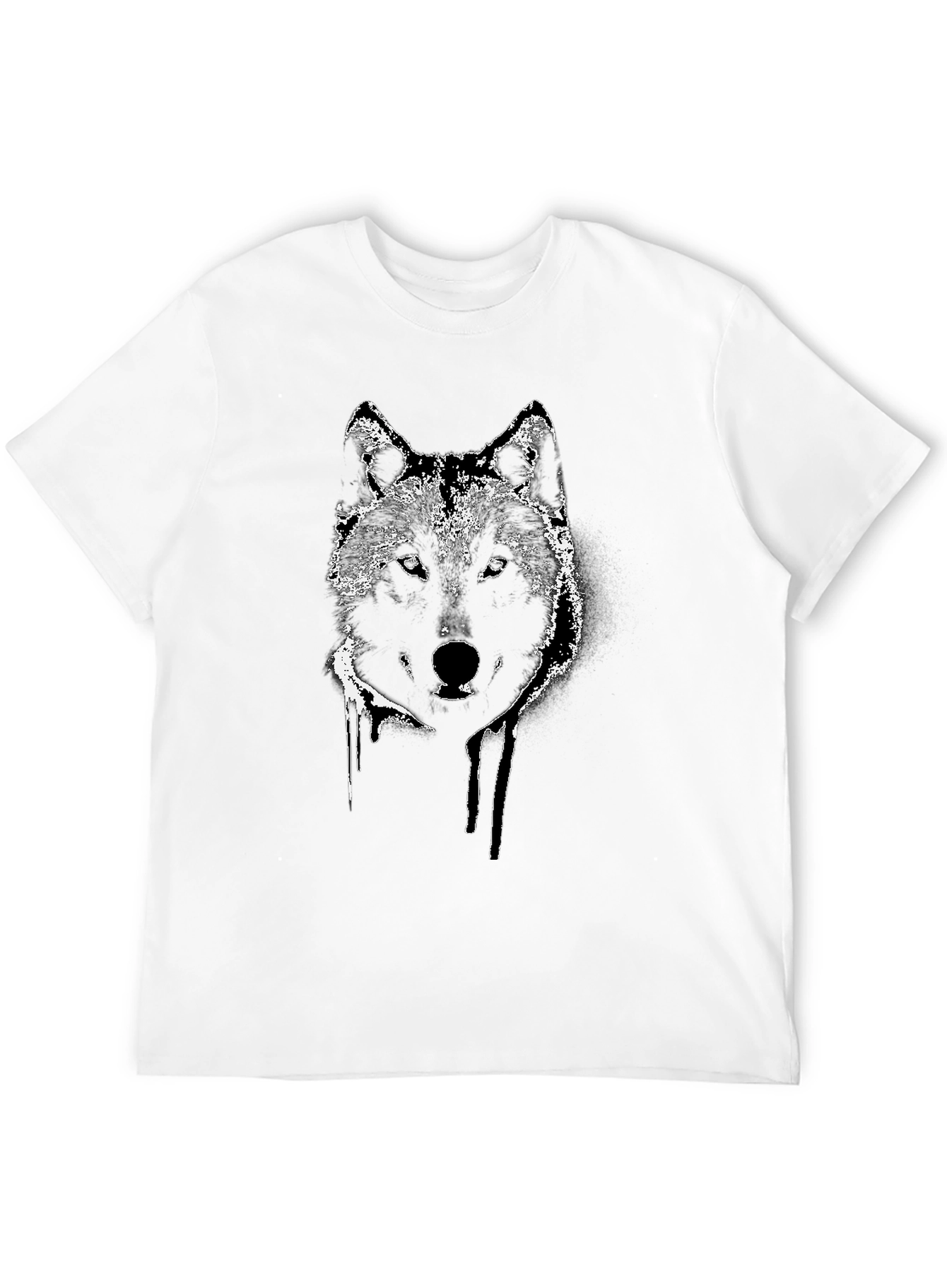Wolf Graphic Tee - Black Cotton Blend