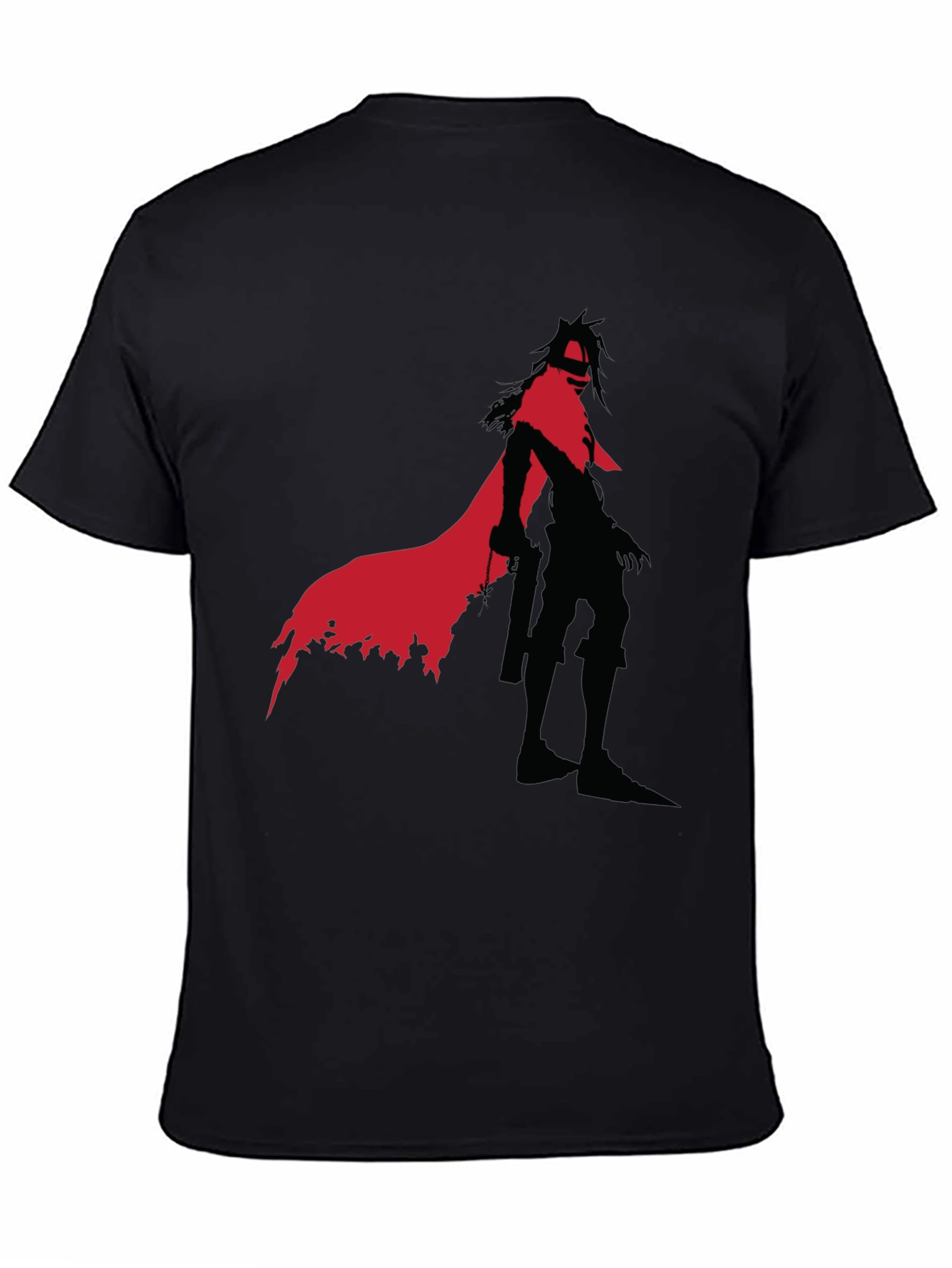 Edgy Anime Character Graphic Tee - Black