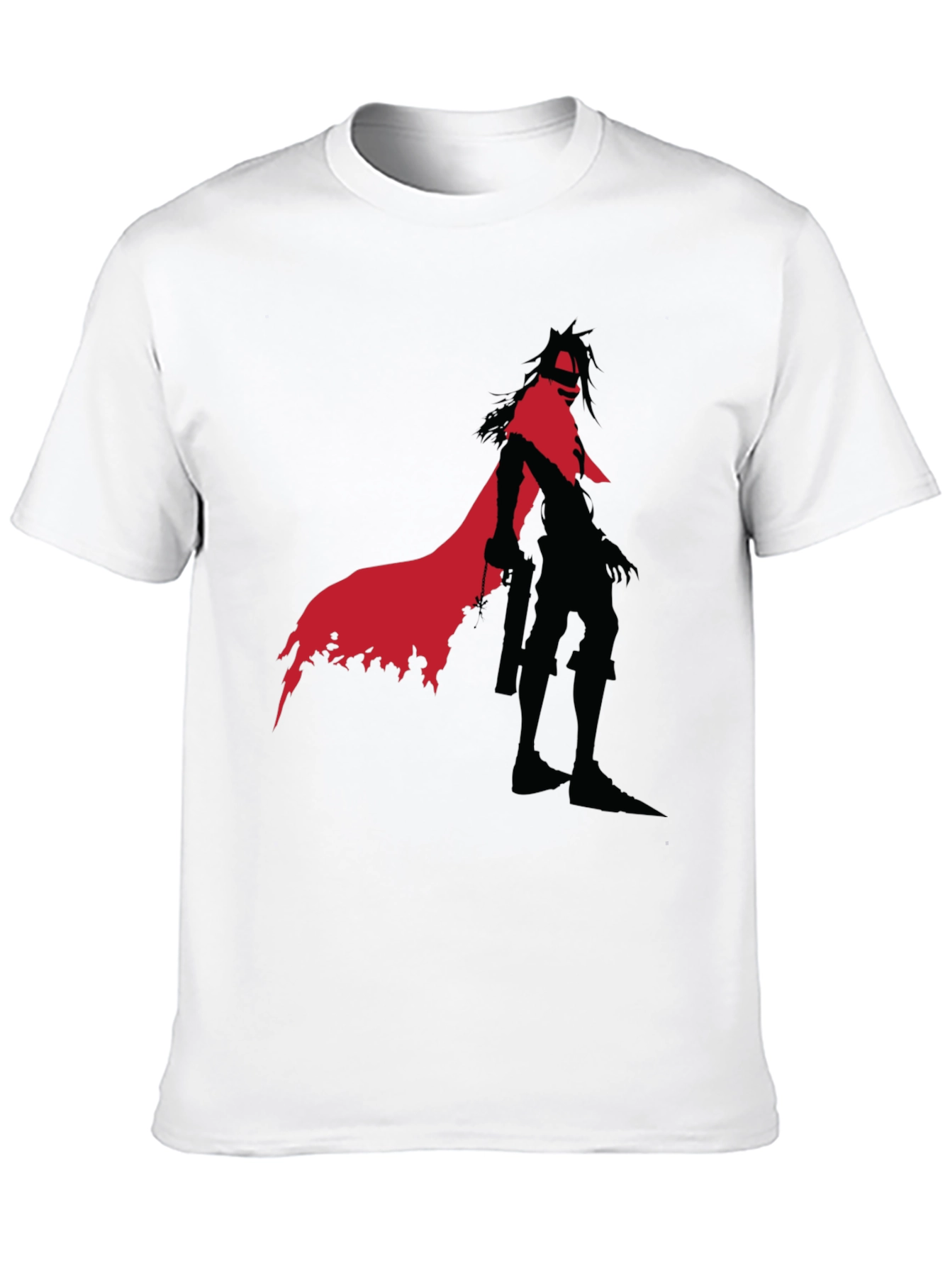 Edgy Anime Character Graphic Tee - Black