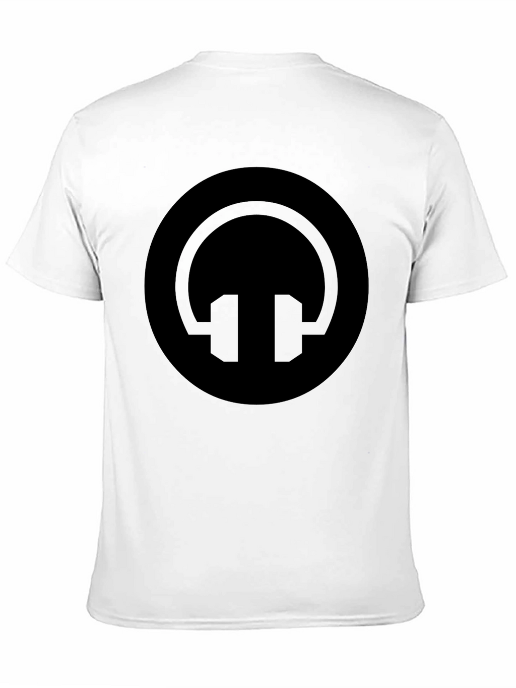 Black Headphone Circle Graphic T-Shirt