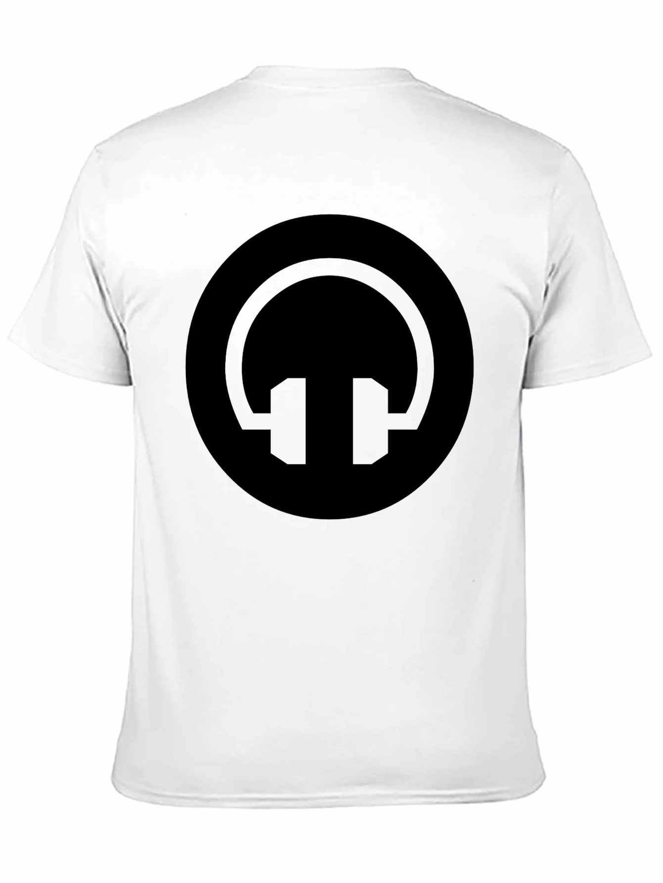 Black Headphone Circle Graphic T-Shirt
