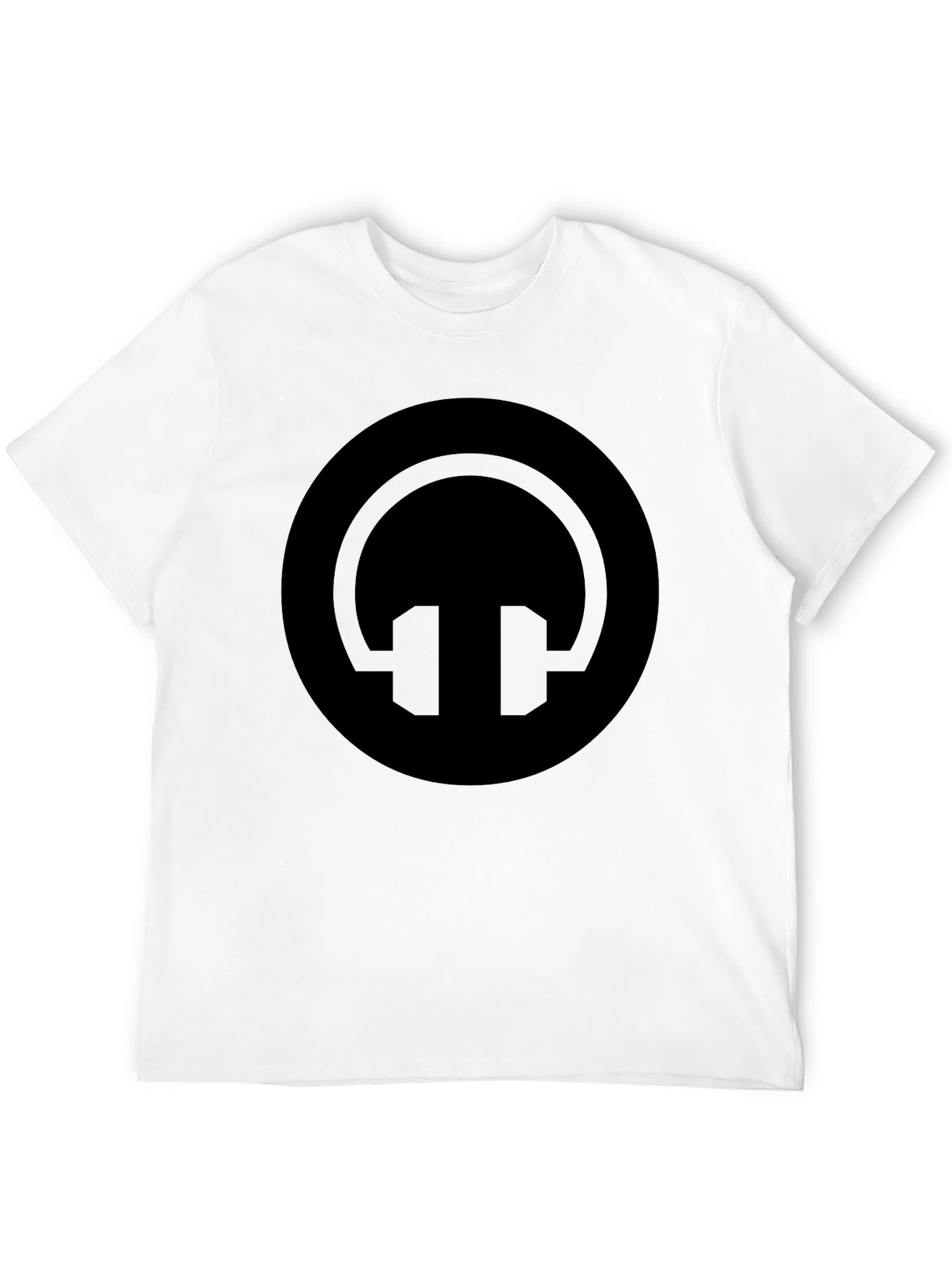 Black Headphone Circle Graphic T-Shirt