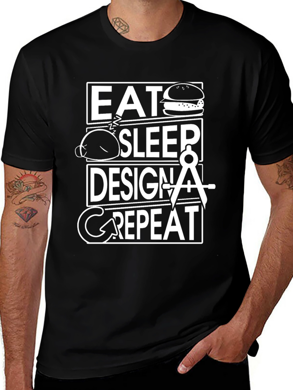 Eat Sleep Design Repeat Graphic T-Shirt