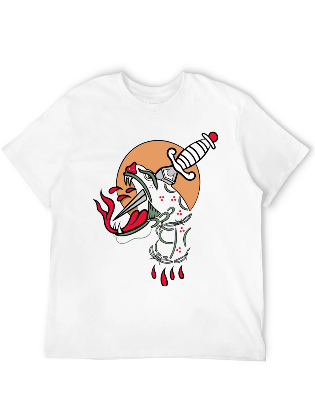 Edgy Black Panther Dagger Graphic T-Shirt