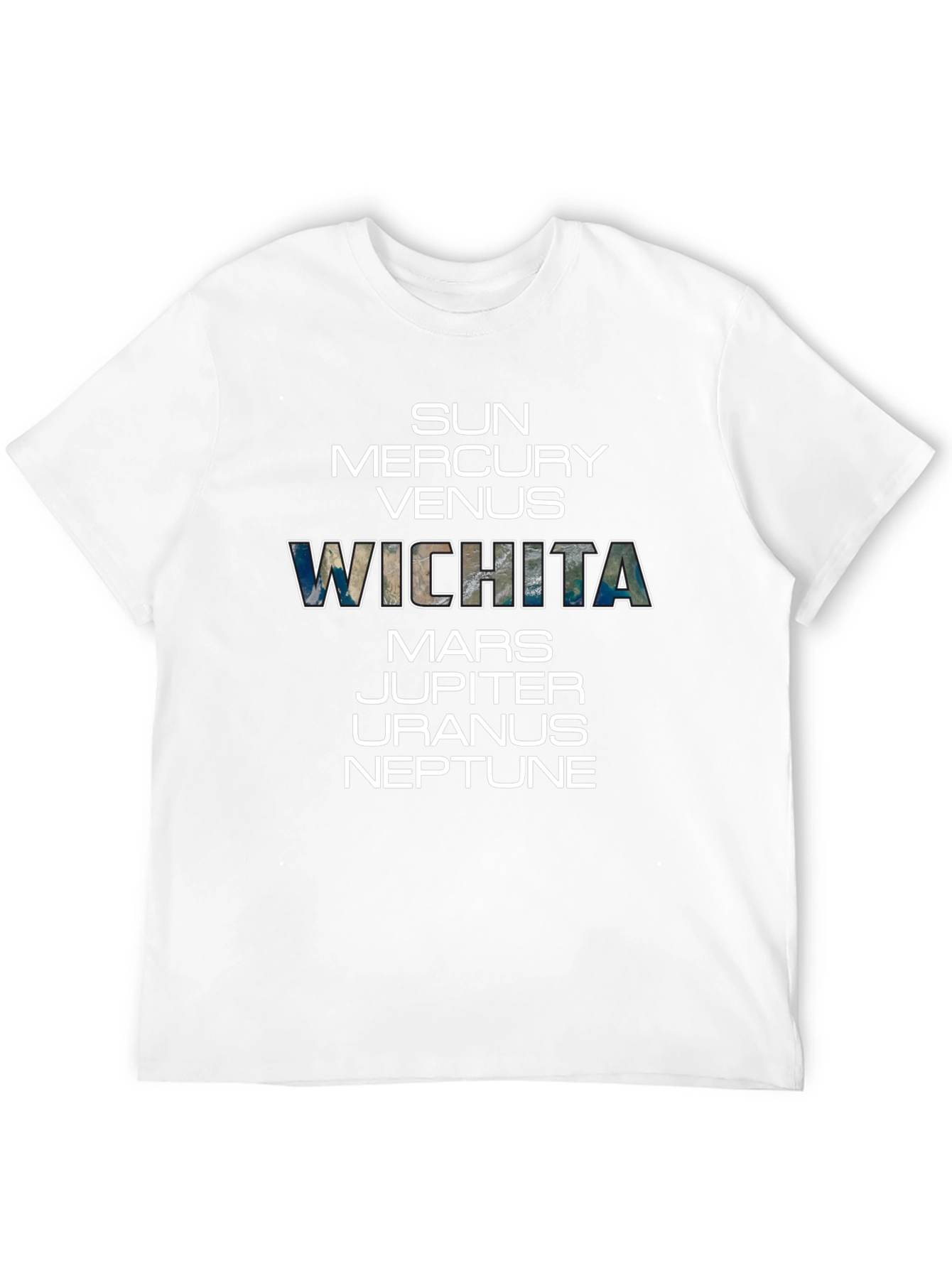 Planets and Wichita T-Shirt - Black Cotton Tee