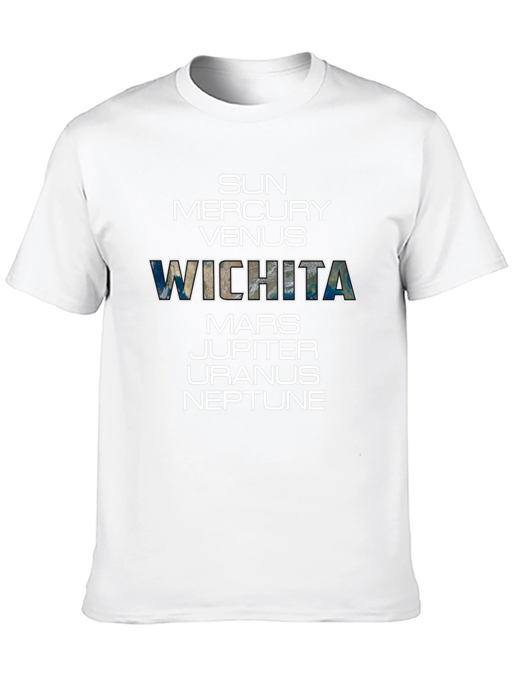 Planets and Wichita T-Shirt - Black Cotton Tee