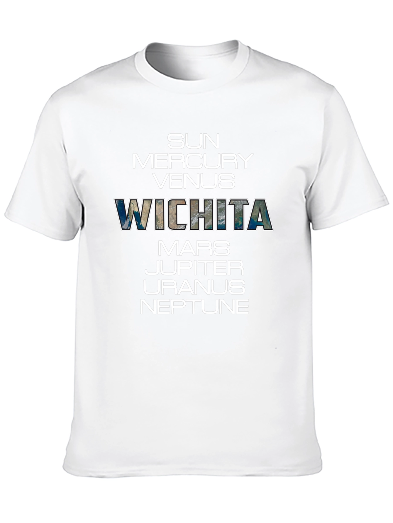 Planets and Wichita T-Shirt - Black Cotton Tee