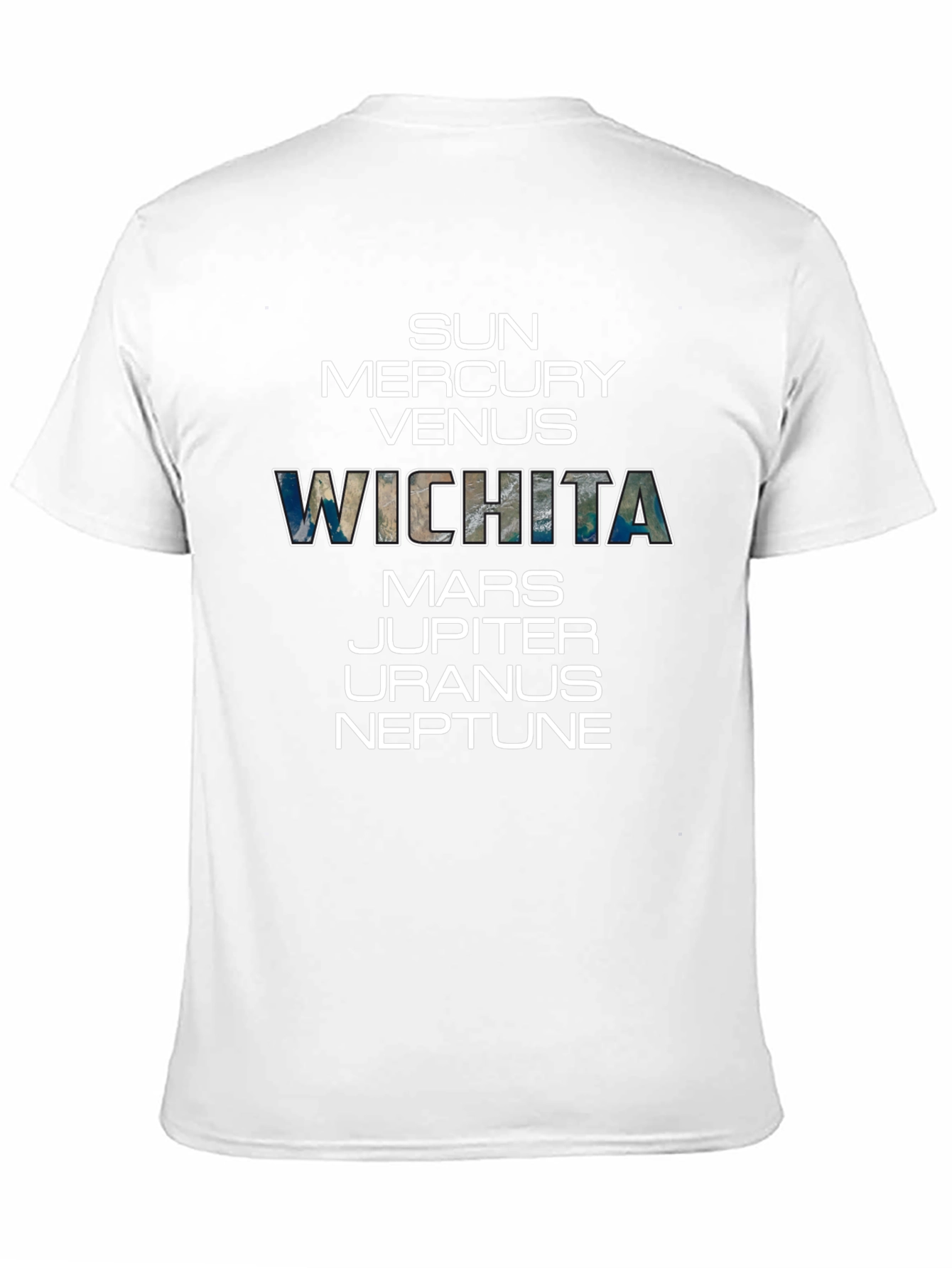 Planets and Wichita T-Shirt - Black Cotton Tee