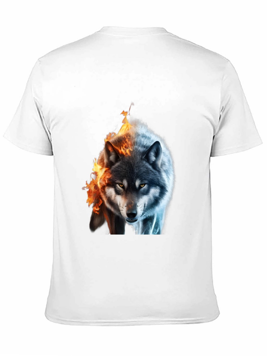 Fire and Ice Wolf Graphic T-Shirt