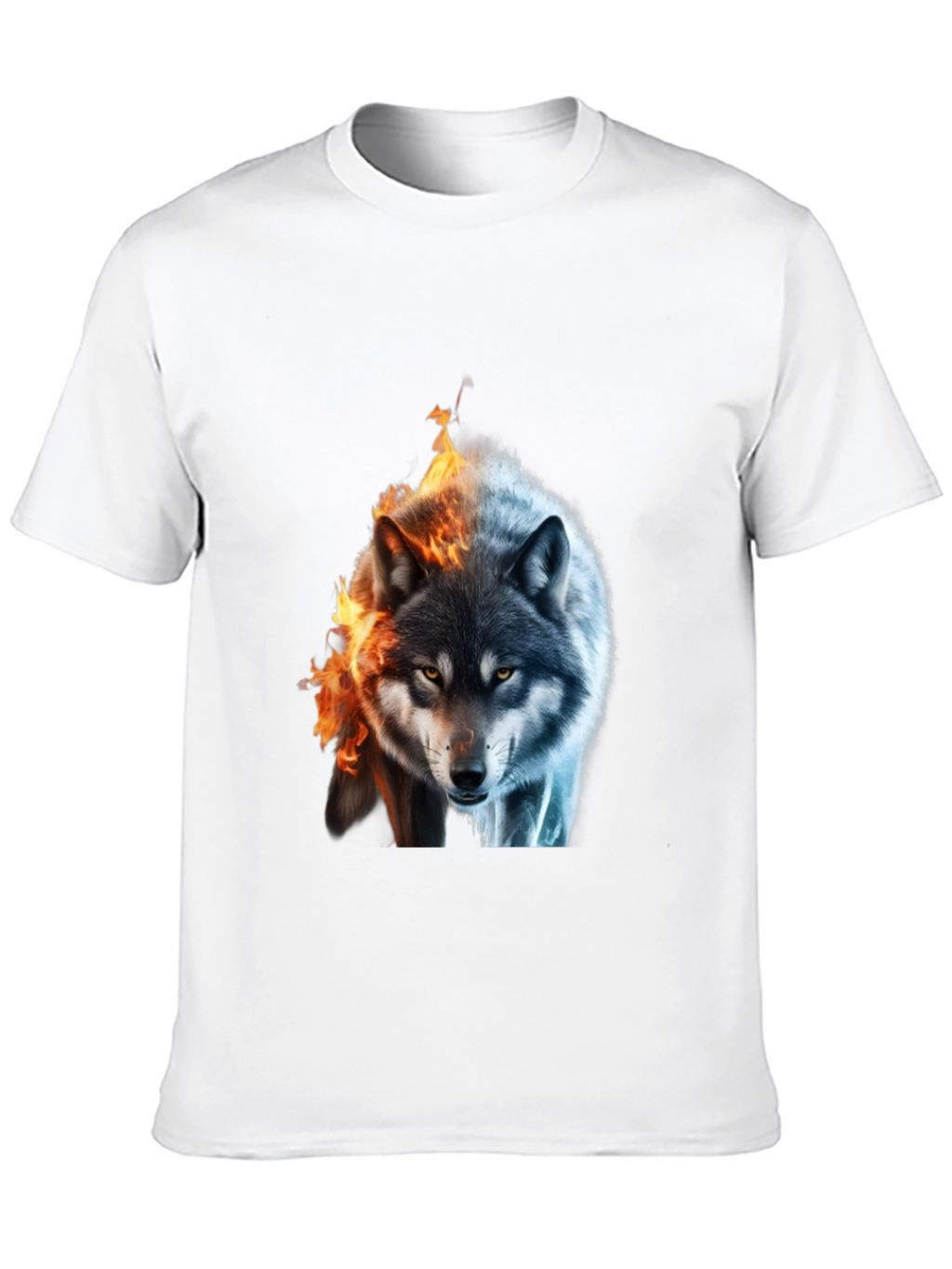 Fire and Ice Wolf Graphic T-Shirt