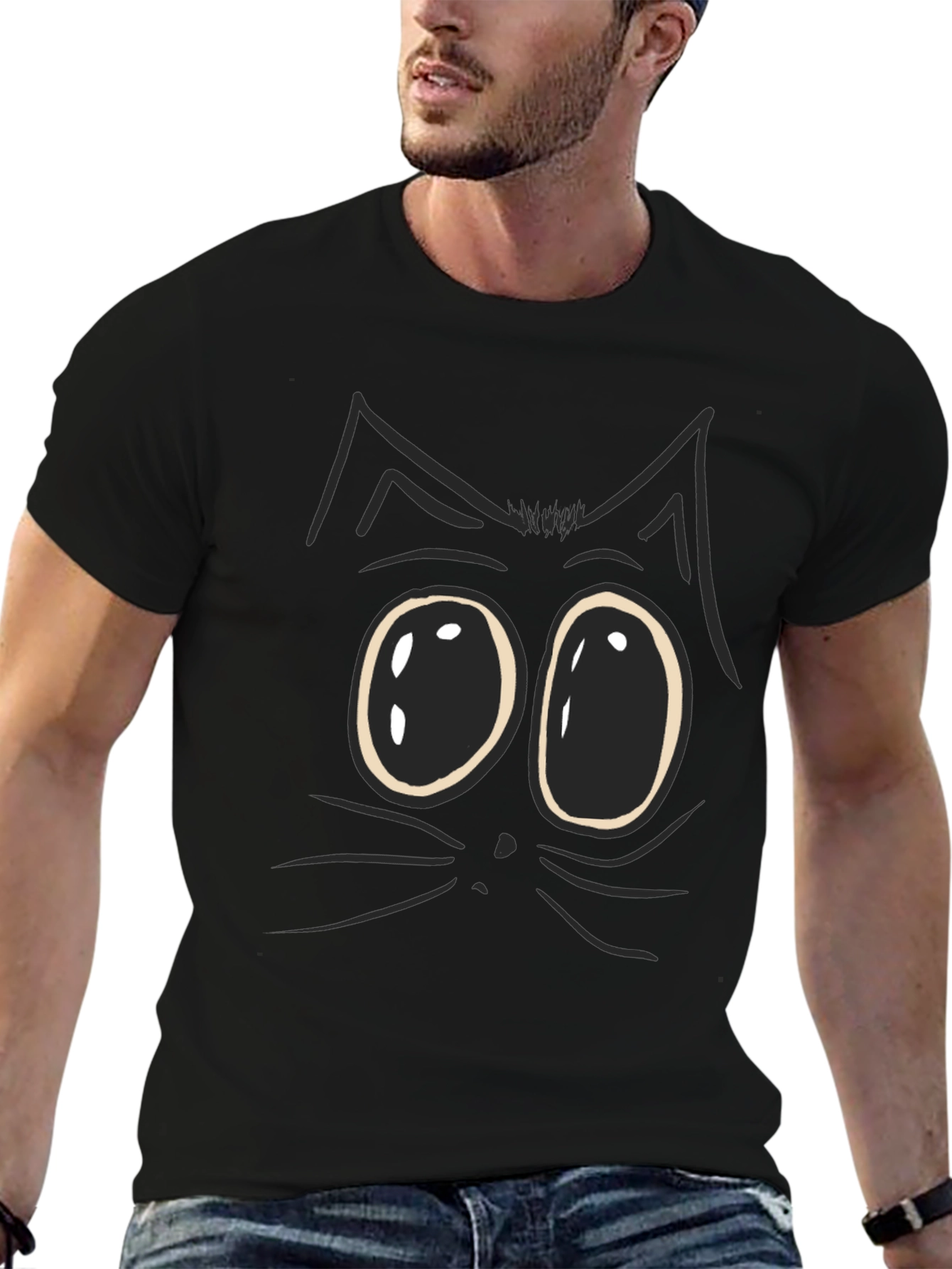 Funny Cat Face Graphic T-Shirt