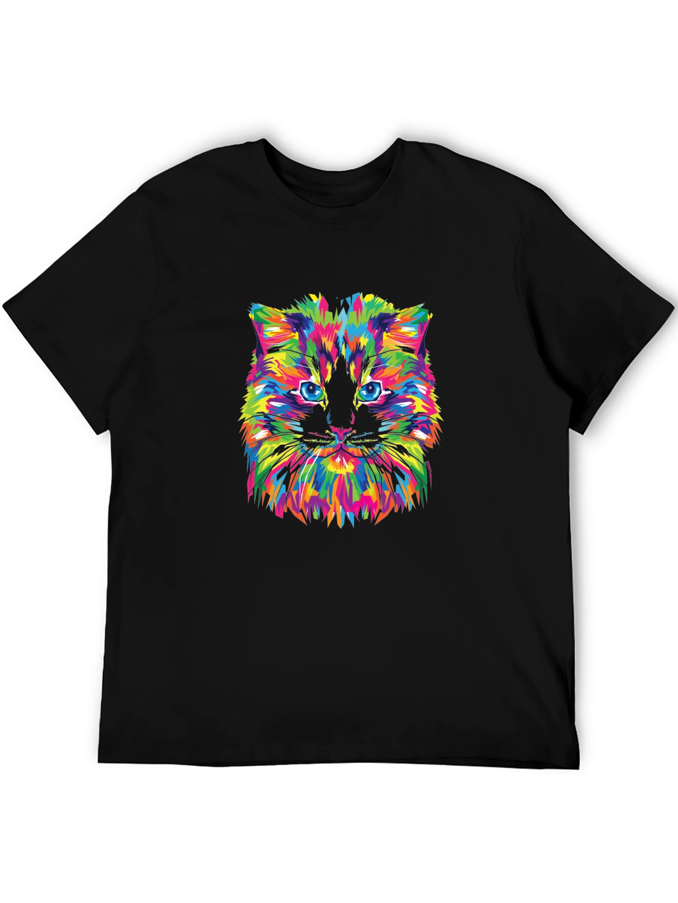 Vibrant Cat Graphic Tee - Soft Cotton Blend