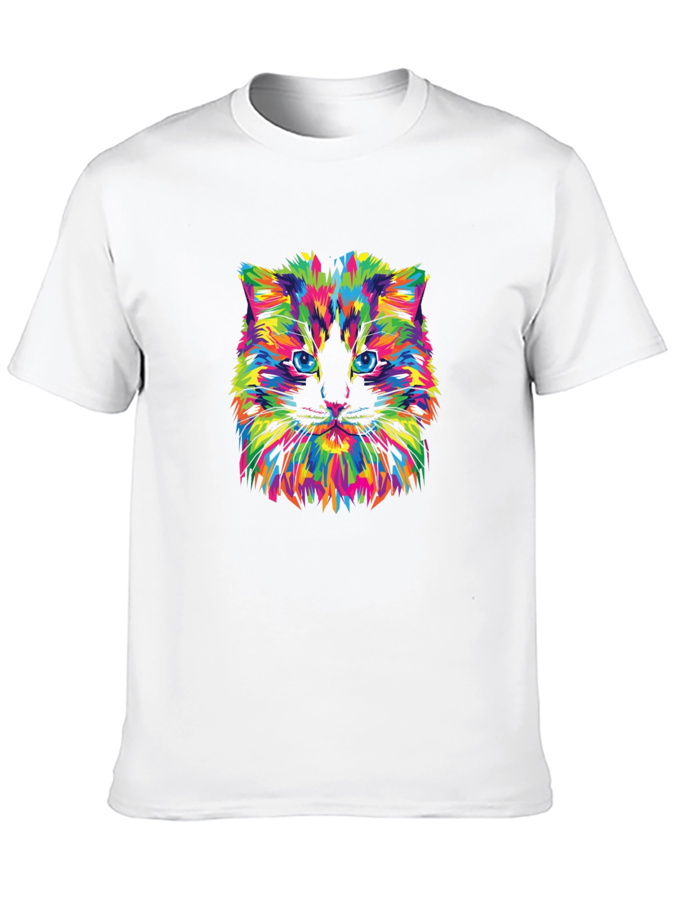Vibrant Cat Graphic Tee - Soft Cotton Blend