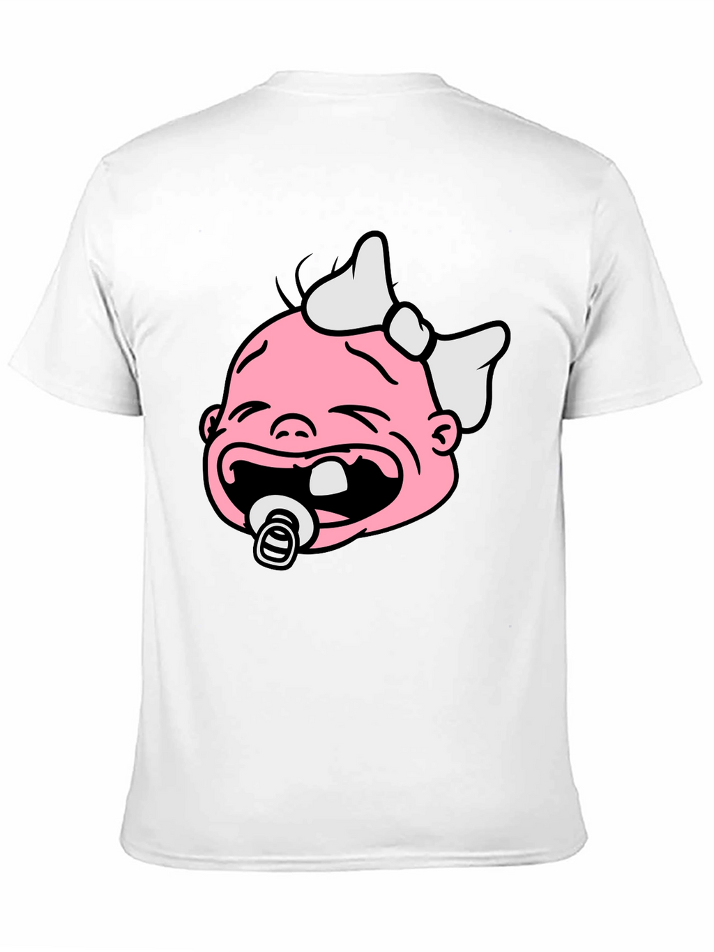 Funny Crying Baby Graphic Tee - Black Cotton Shirt