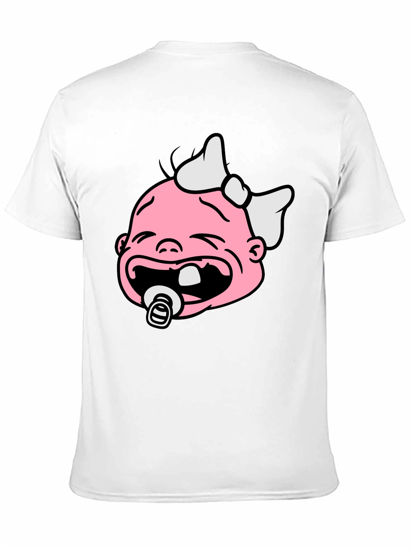 Funny Crying Baby Graphic Tee - Black Cotton Shirt
