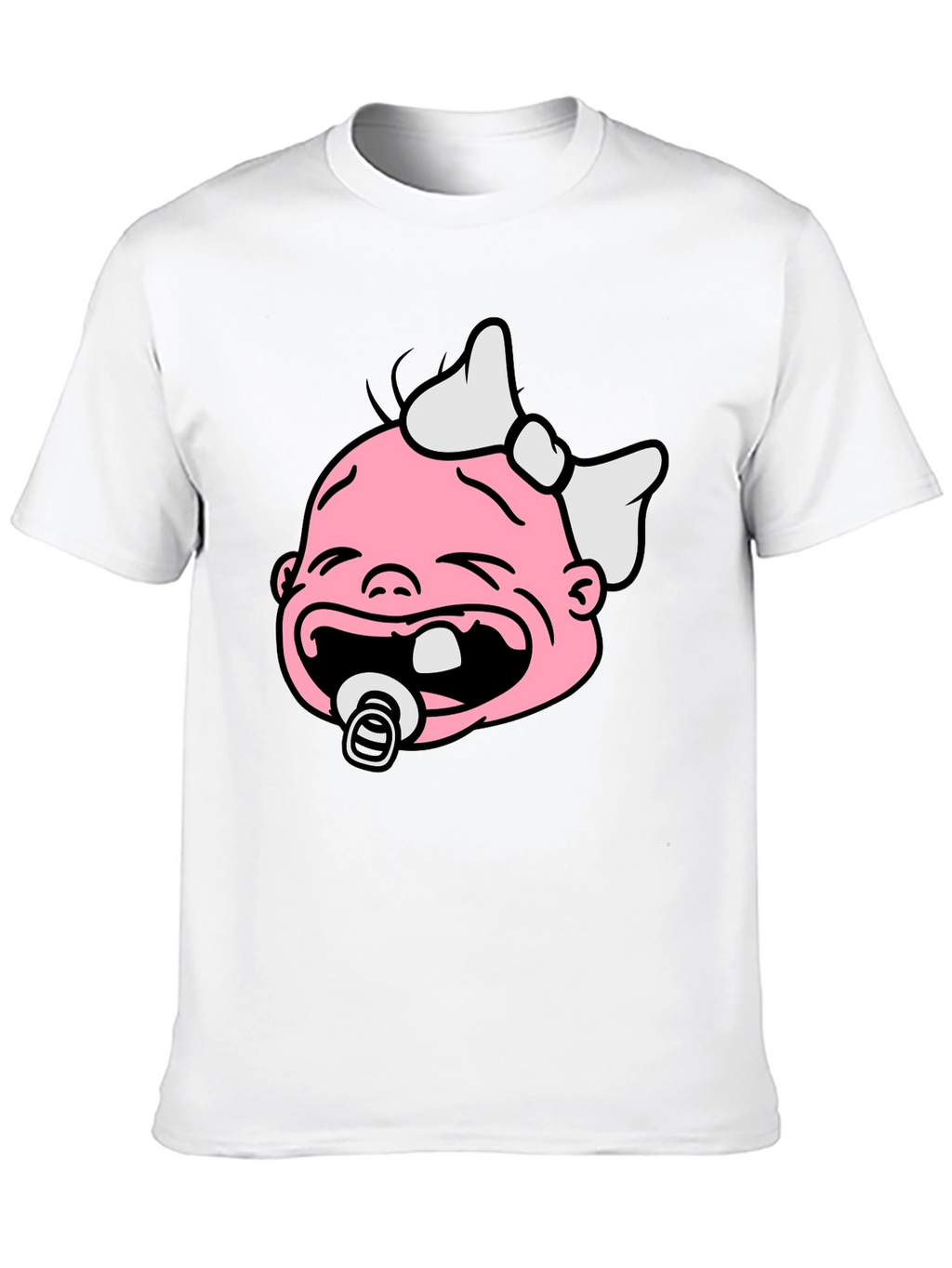 Funny Crying Baby Graphic Tee - Black Cotton Shirt