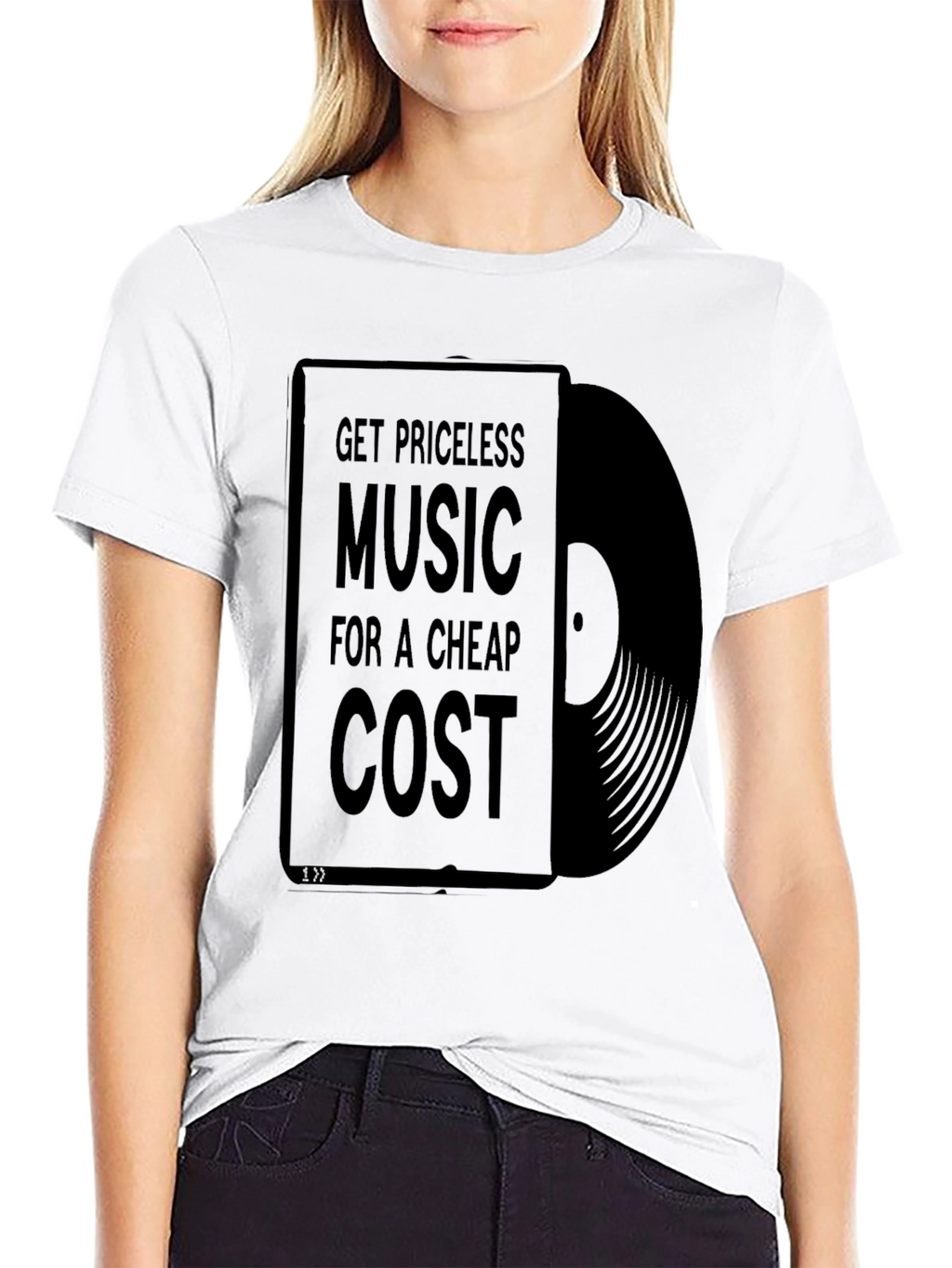 Priceless Music Cheap Cost Black Graphic T-Shirt