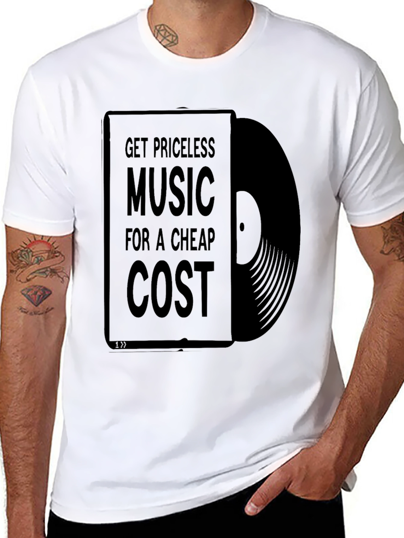 Priceless Music Cheap Cost Black Graphic T-Shirt