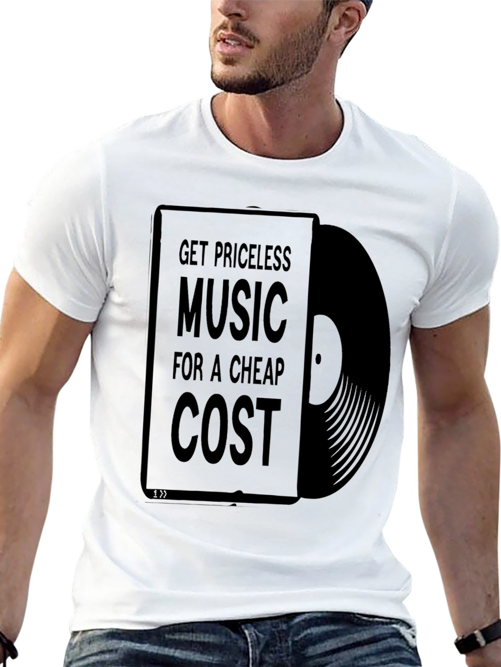 Priceless Music Cheap Cost Black Graphic T-Shirt