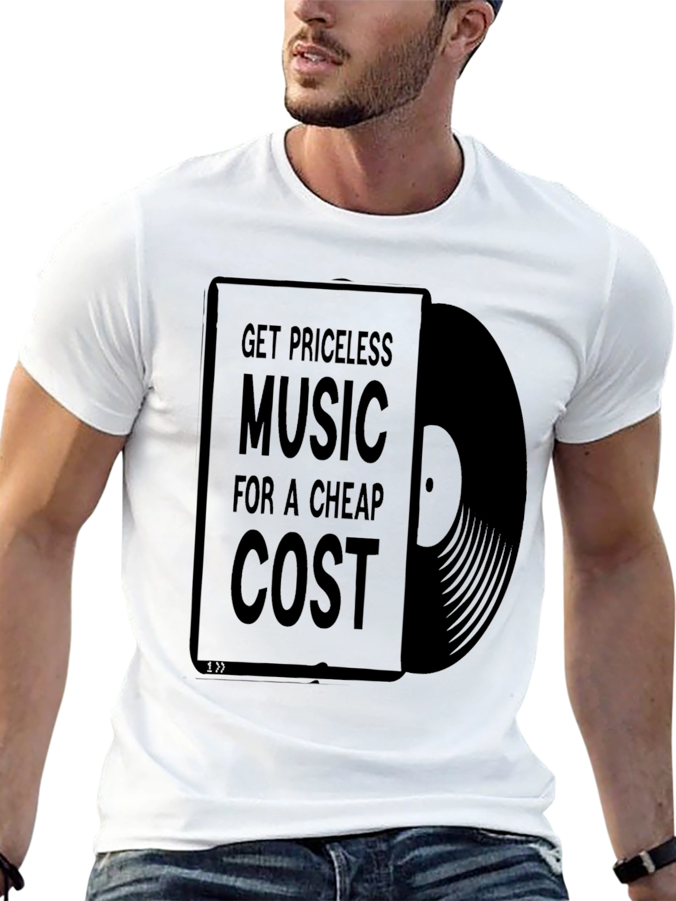 Priceless Music Cheap Cost Black Graphic T-Shirt