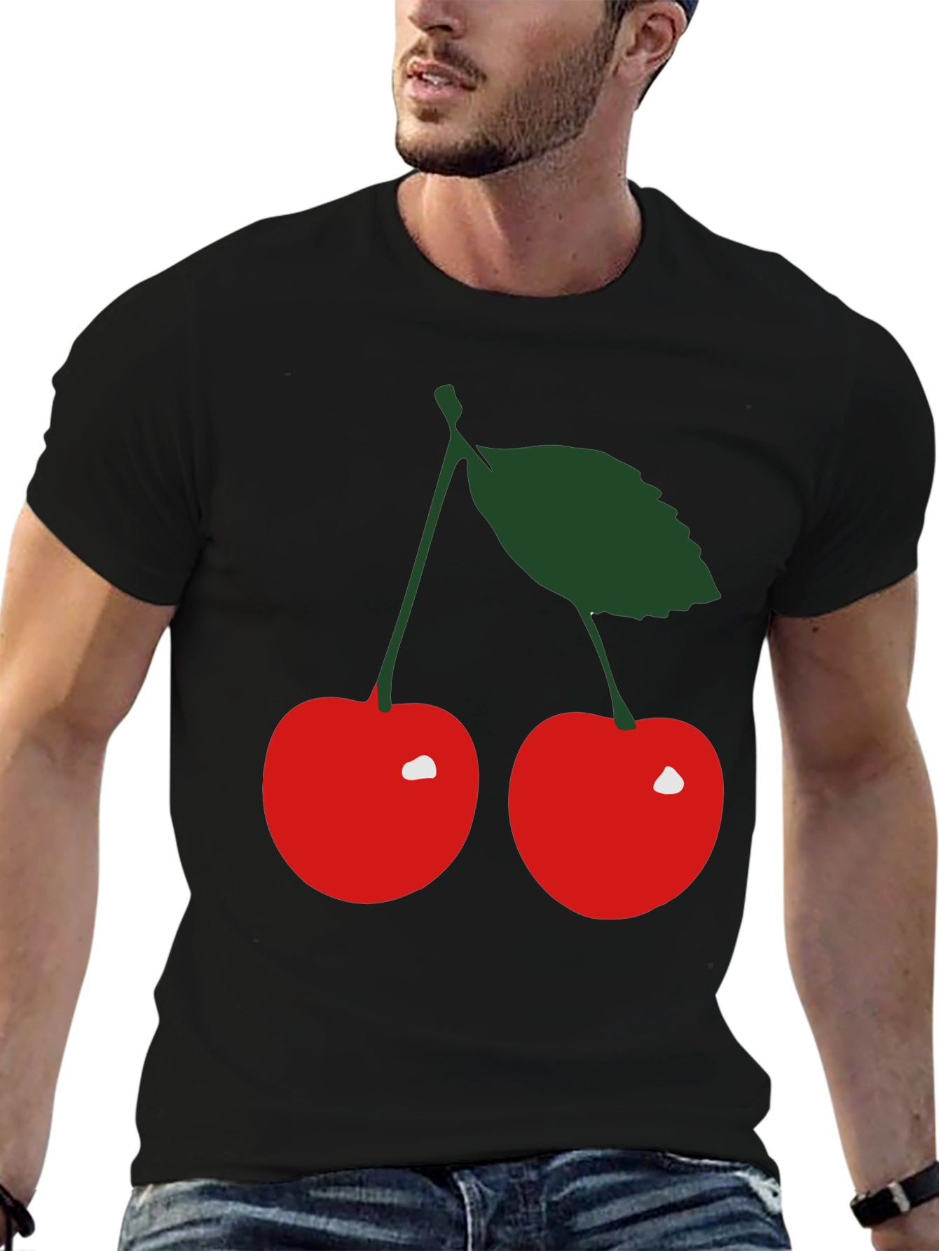 Cherry Graphic Black T-Shirt