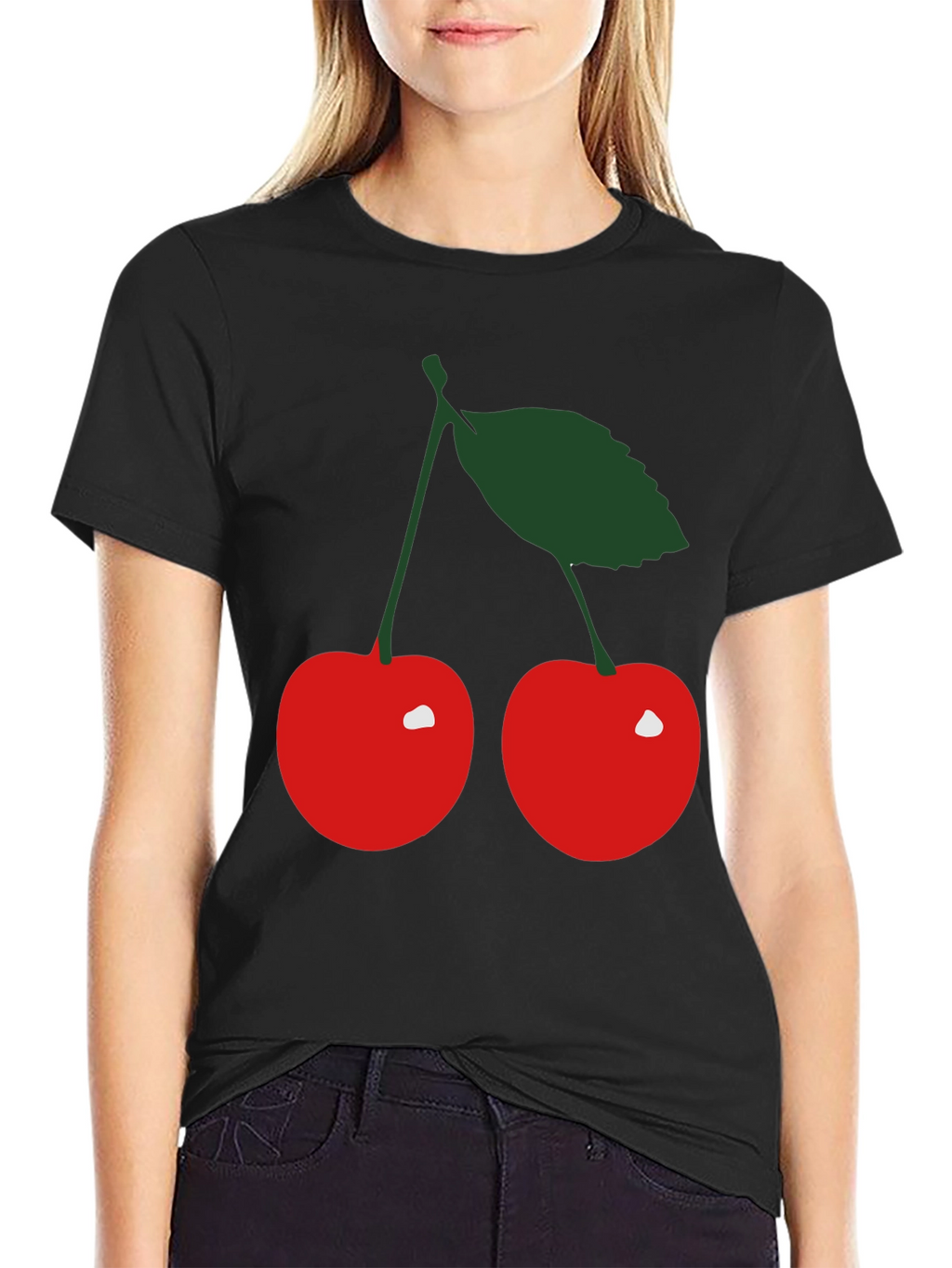Cherry Graphic Black T-Shirt