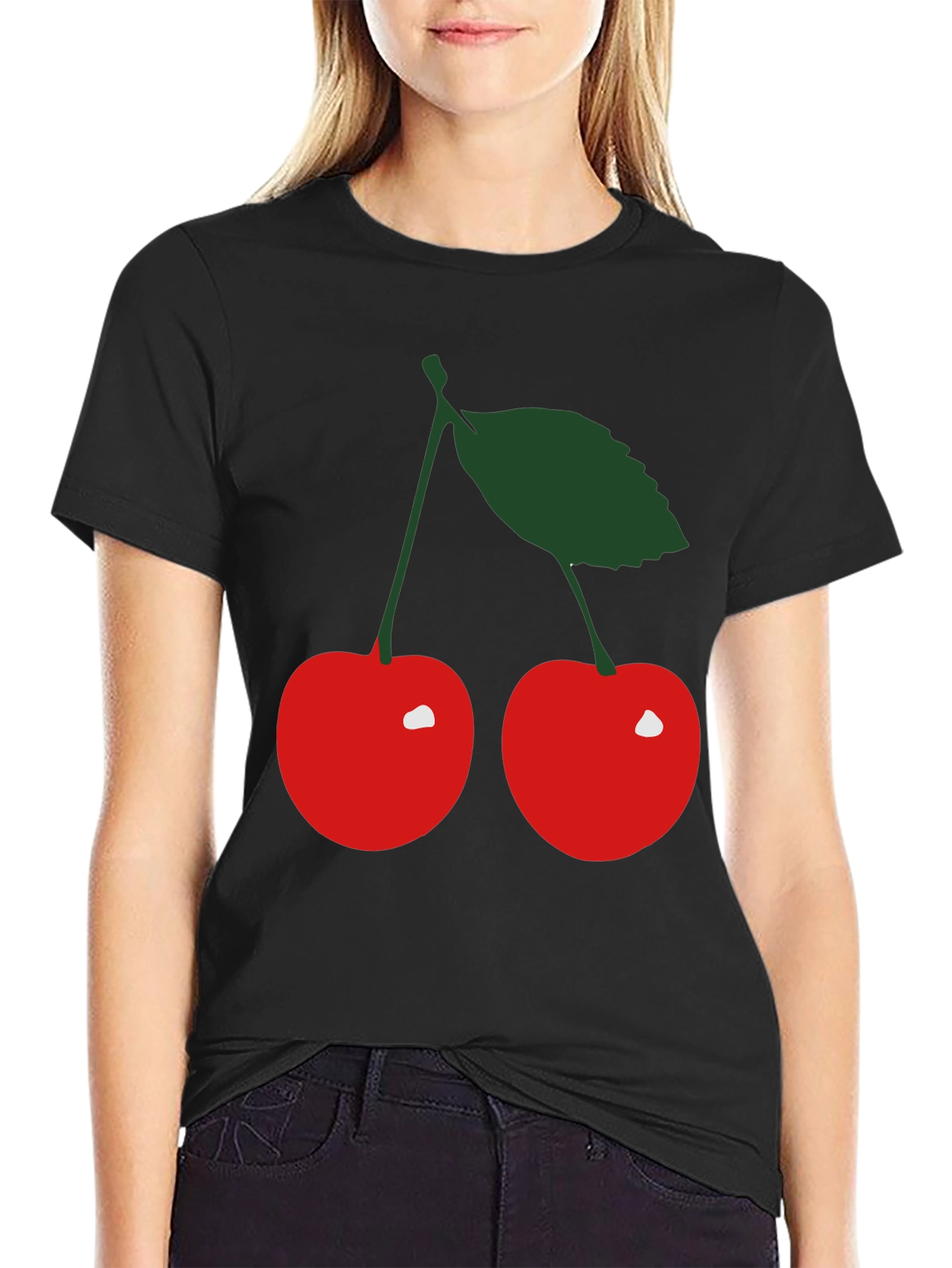Cherry Graphic Black T-Shirt
