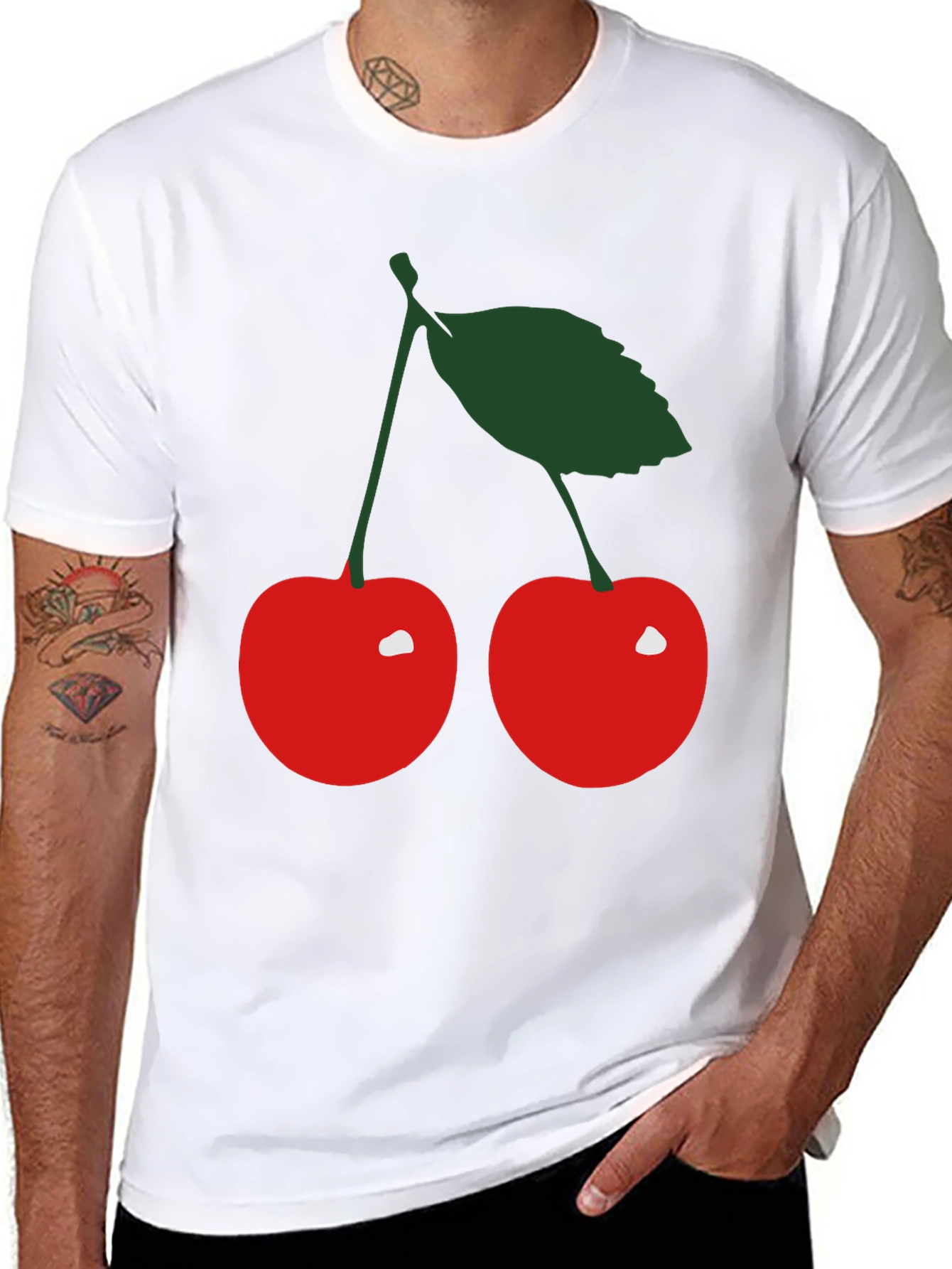 Cherry Graphic Black T-Shirt