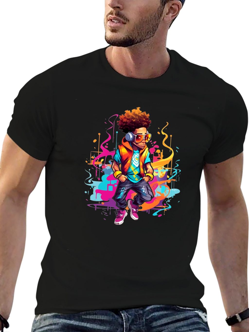 Urban Beat T-Shirt: Cartoon Graphic Tee