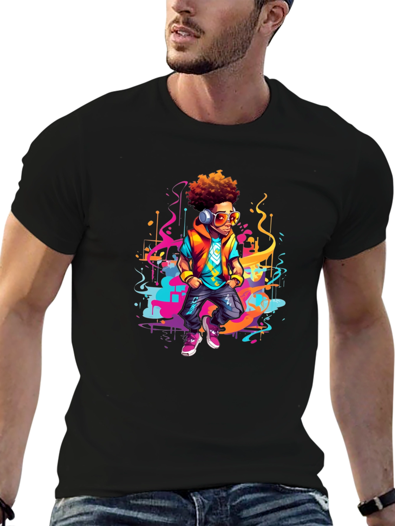 Urban Beat T-Shirt: Cartoon Graphic Tee