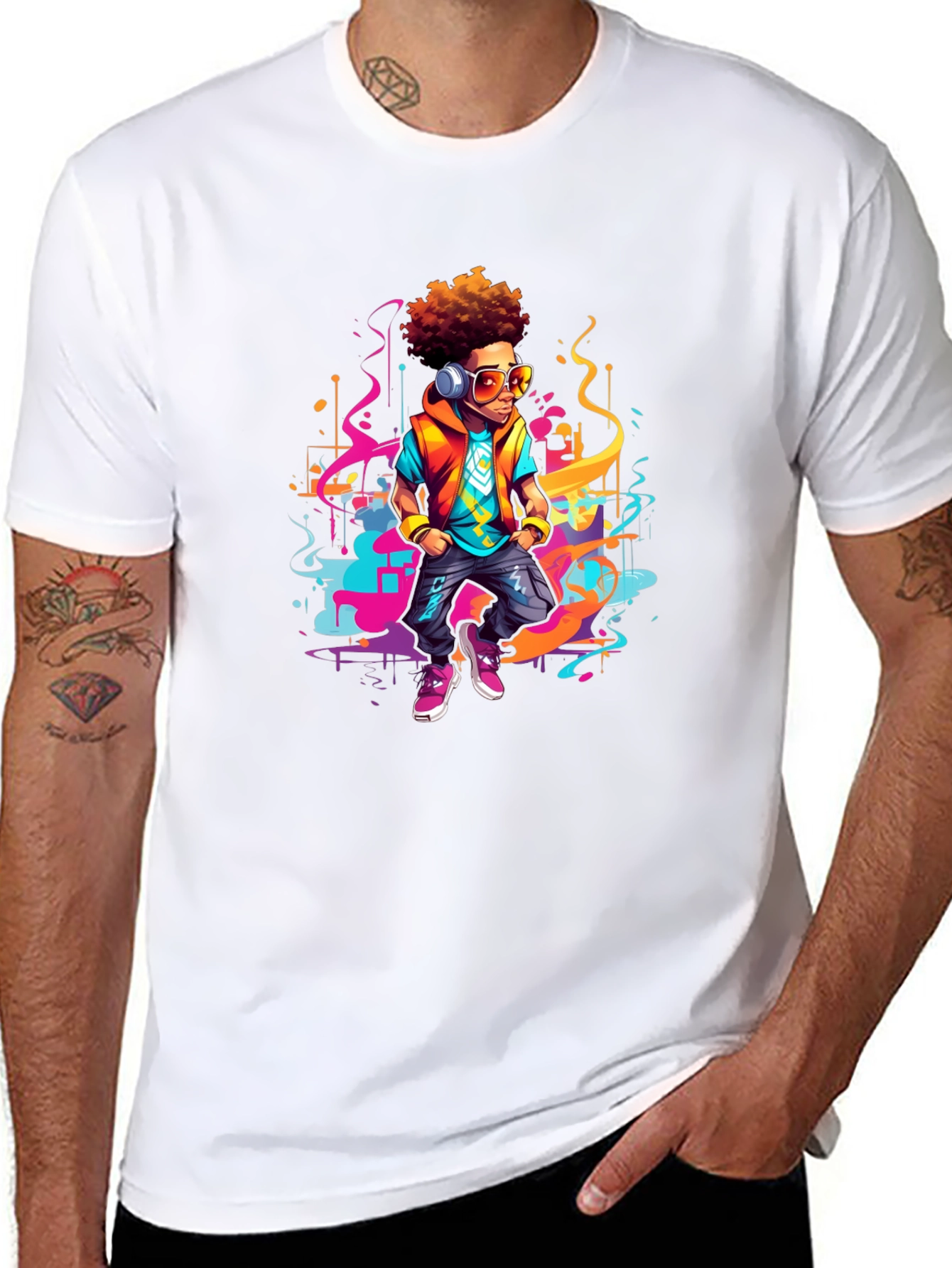 Urban Beat T-Shirt: Cartoon Graphic Tee