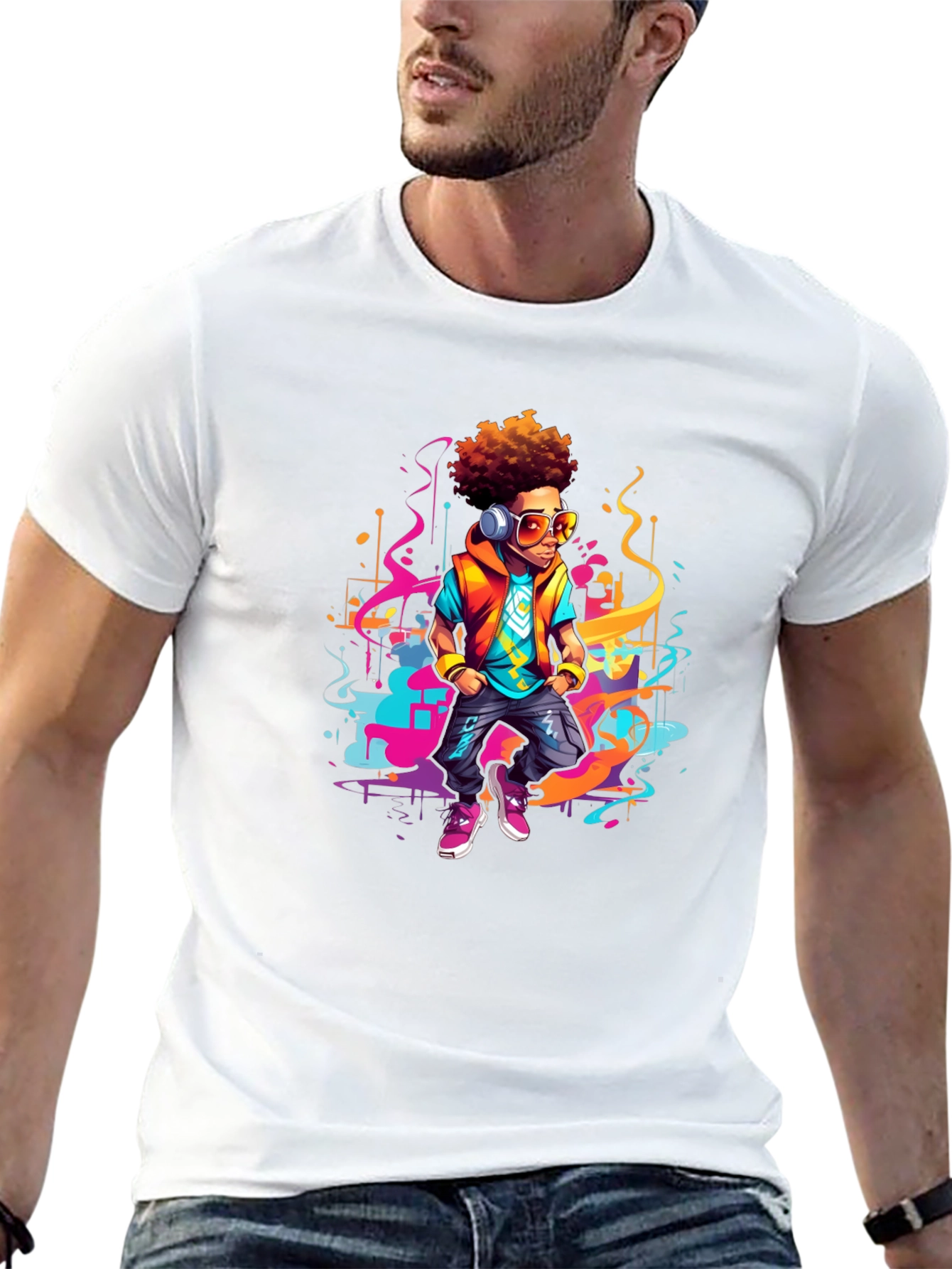 Urban Beat T-Shirt: Cartoon Graphic Tee