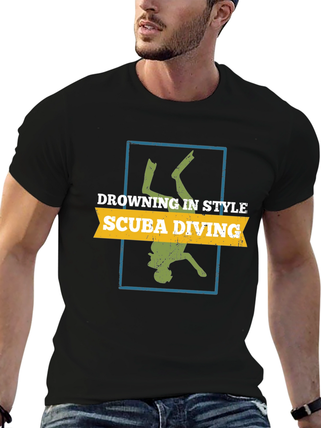 Scuba Diving Style Tee - Diver Silhouette