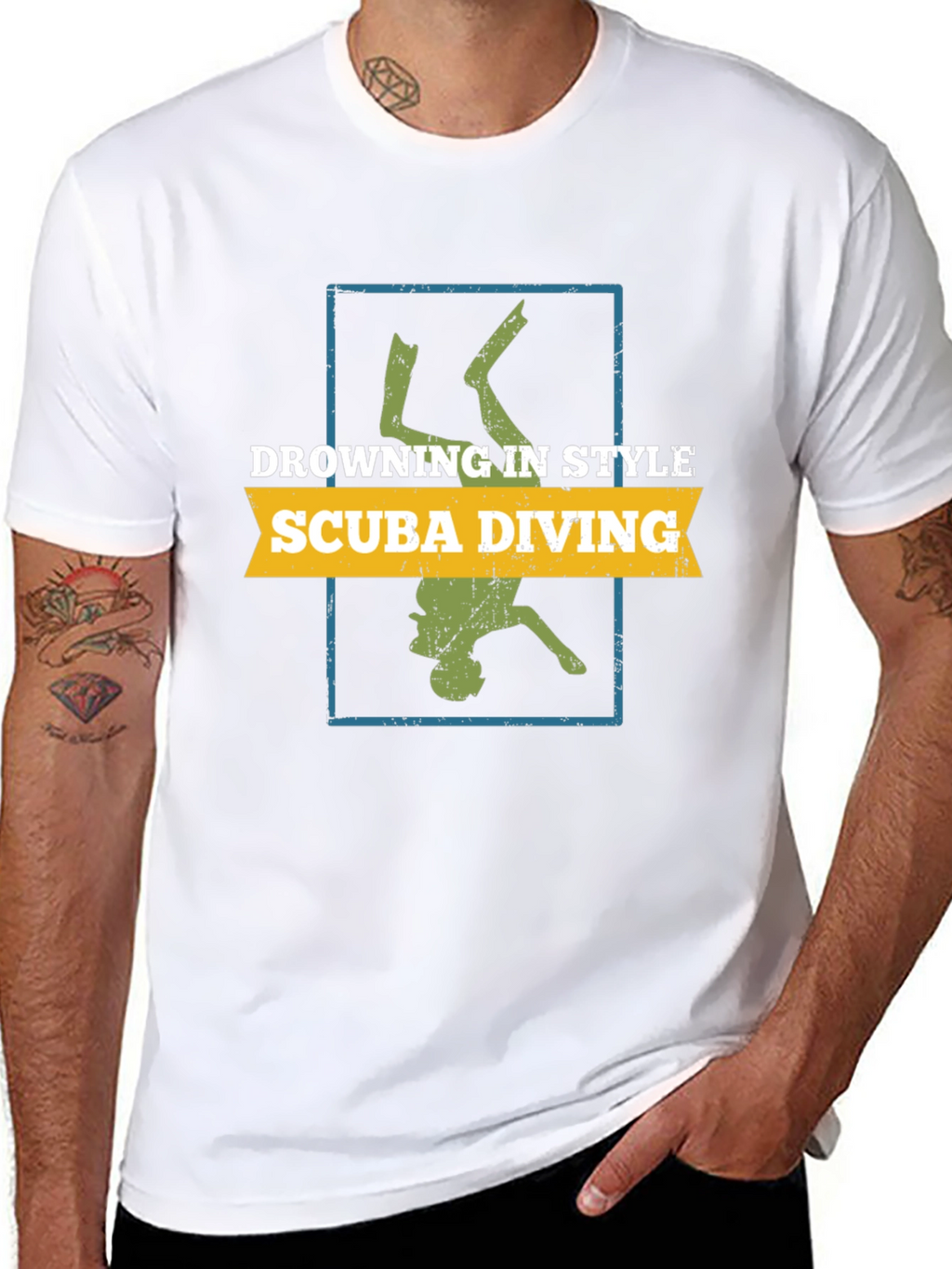 Scuba Diving Style Tee - Diver Silhouette