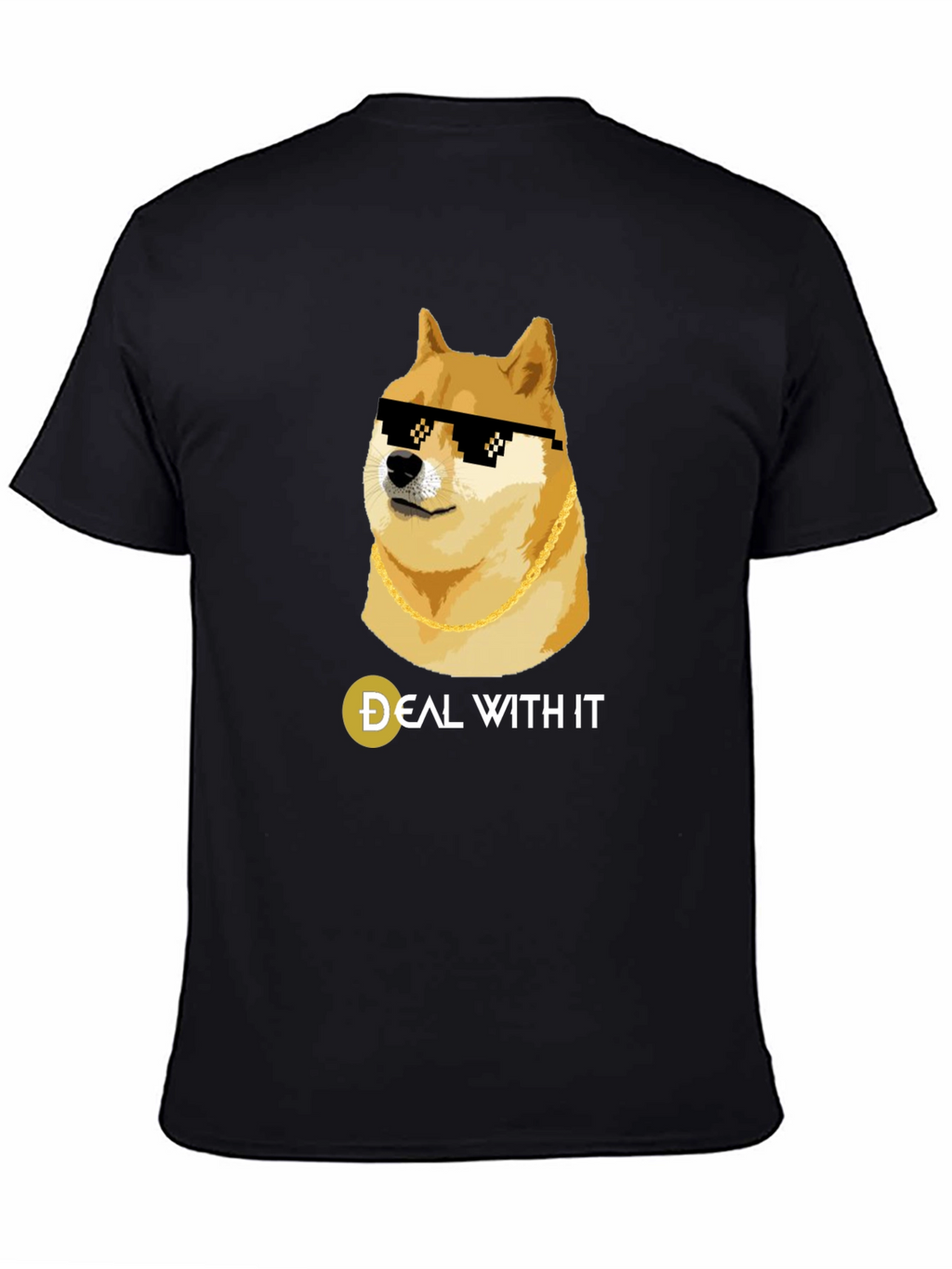 Doge Deal With It Black T-Shirt