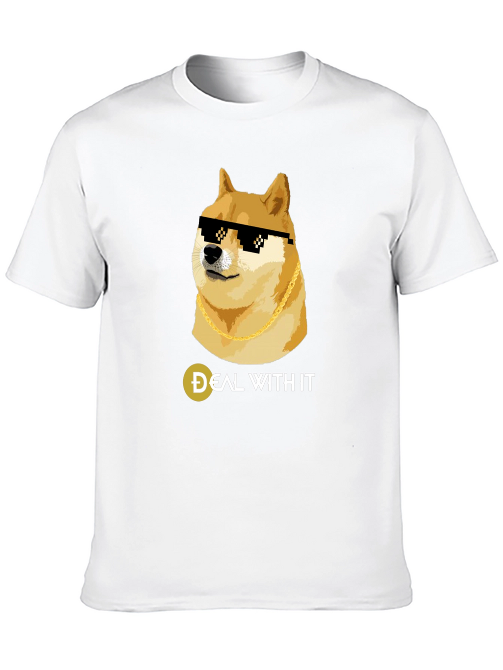 Doge Deal With It Black T-Shirt