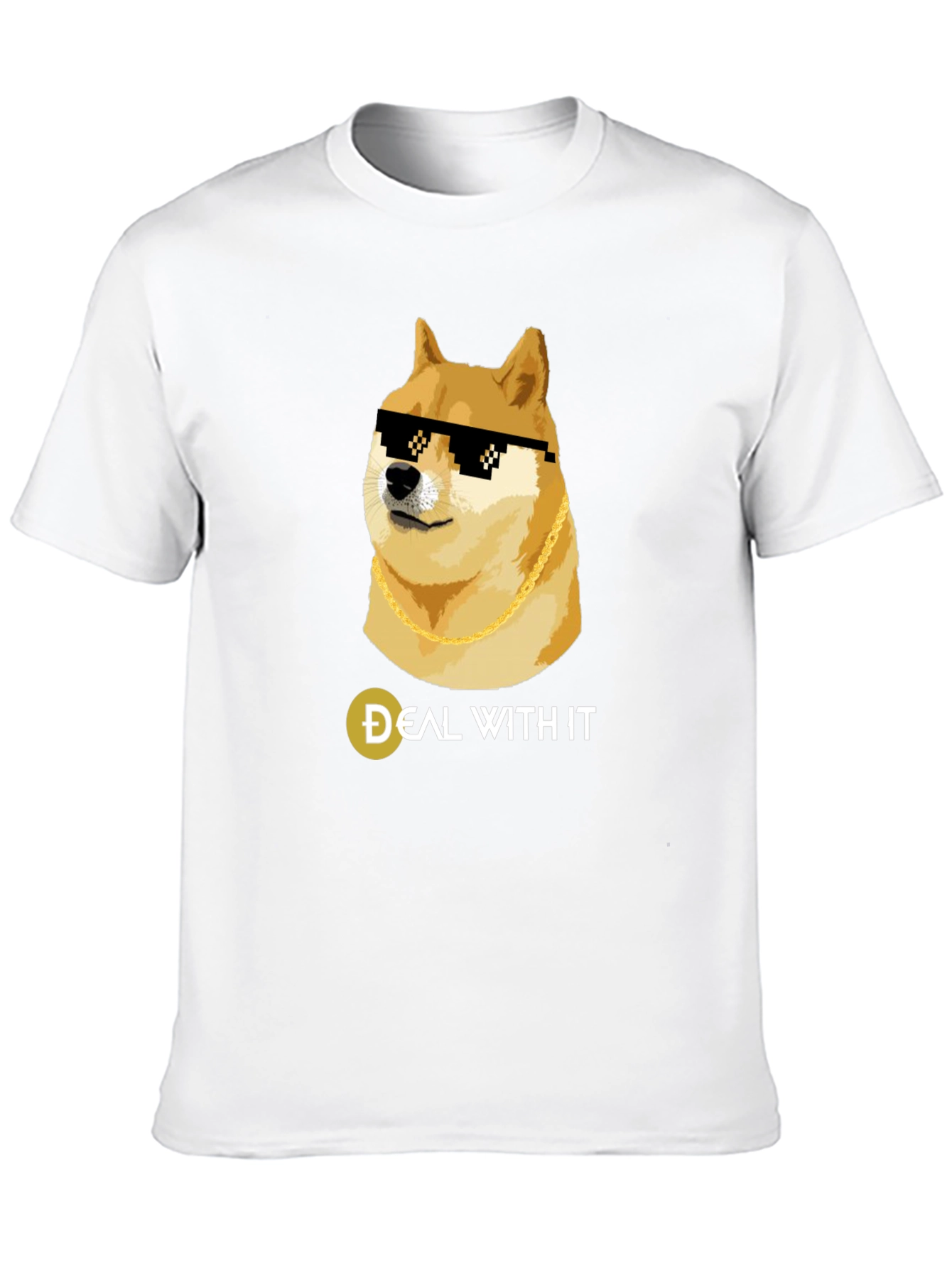 Doge Deal With It Black T-Shirt