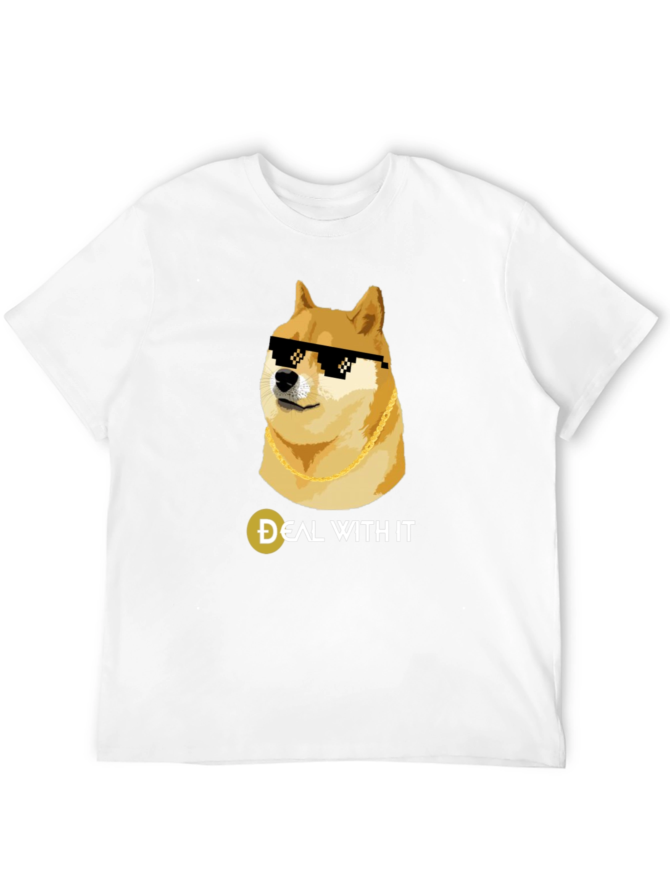 Doge Deal With It Black T-Shirt