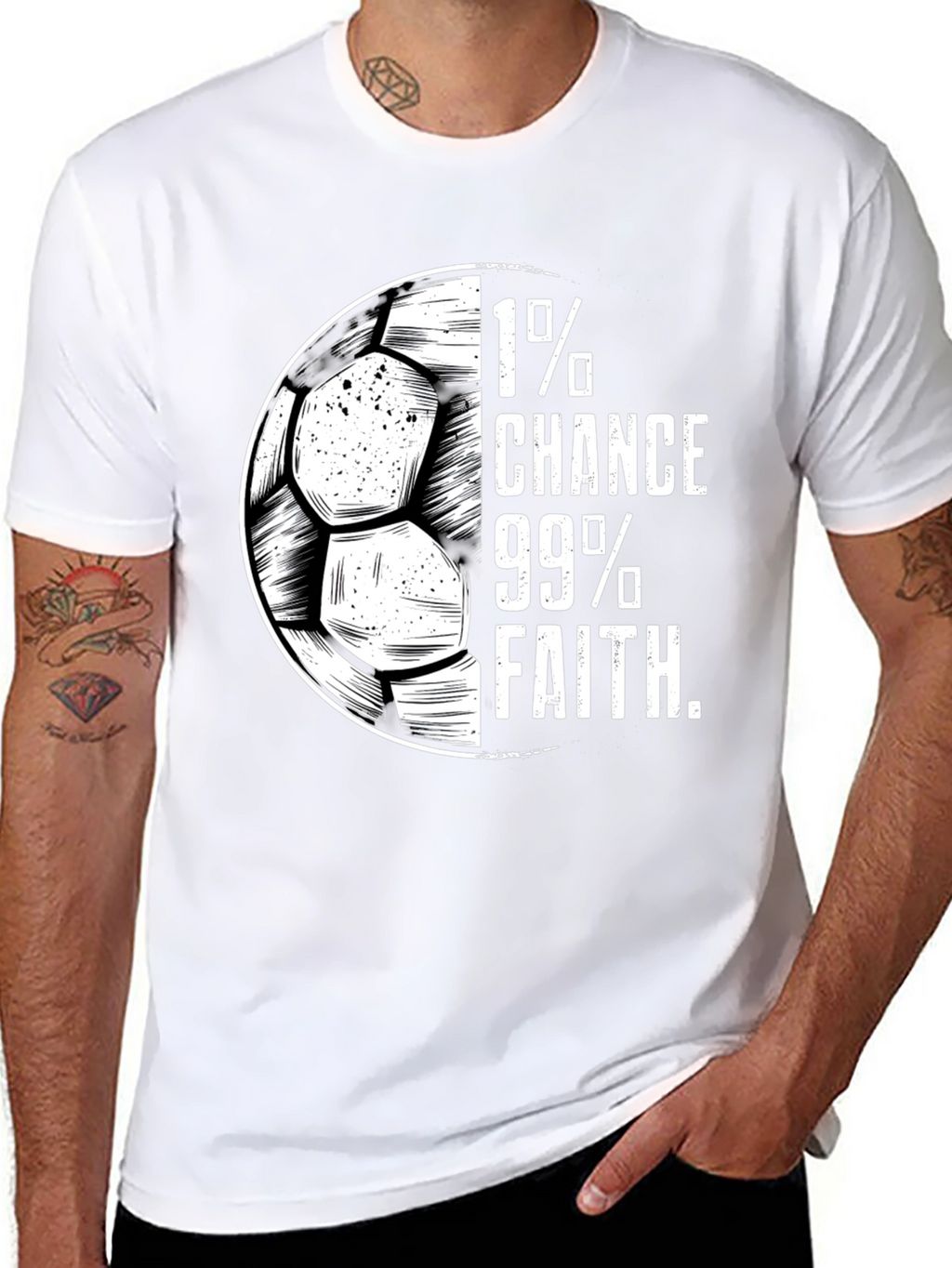 1% Chance 99% Faith Soccer T-Shirt