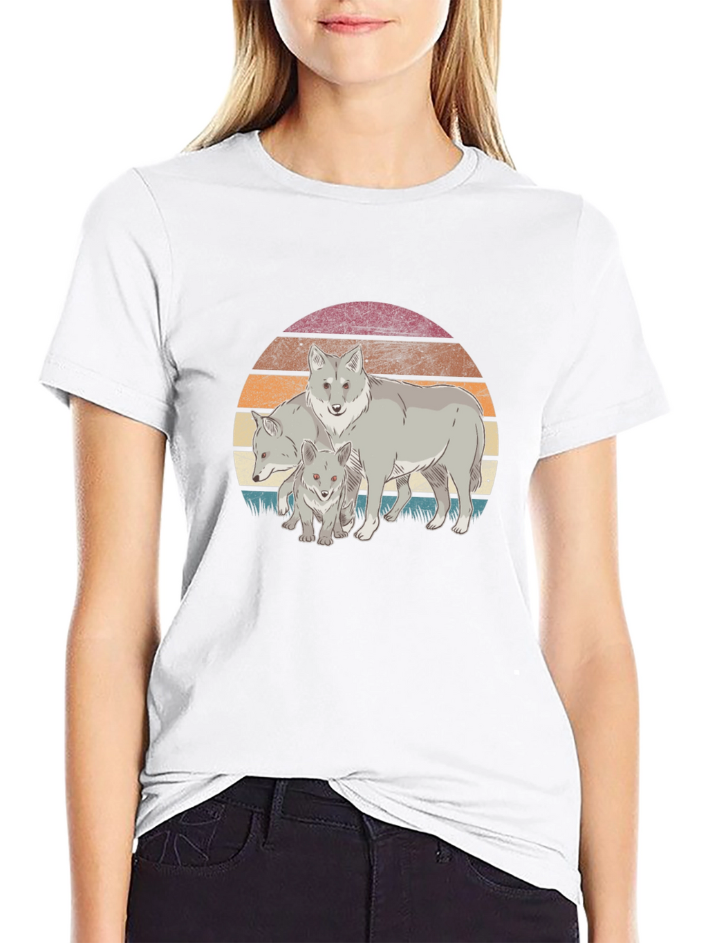 Wolf Pack Sunset Graphic Tee - Black