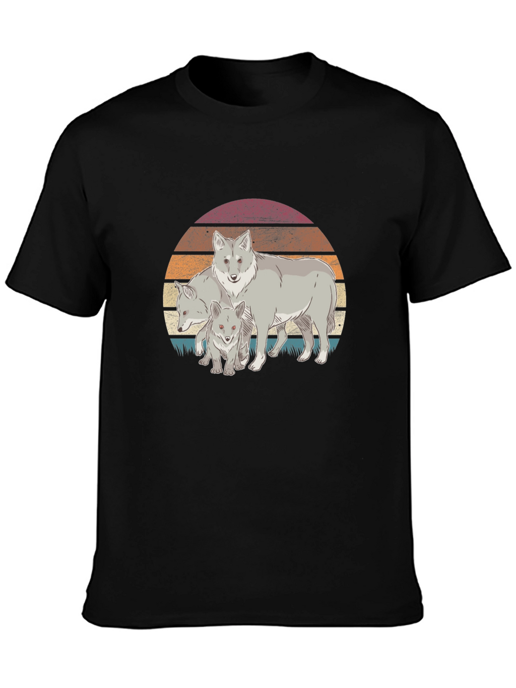 Wolf Pack Sunset Graphic Tee - Black