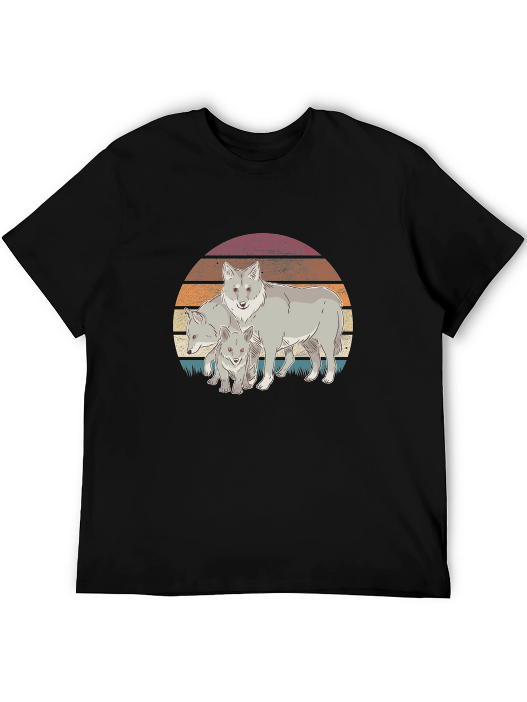 Wolf Pack Sunset Graphic Tee - Black
