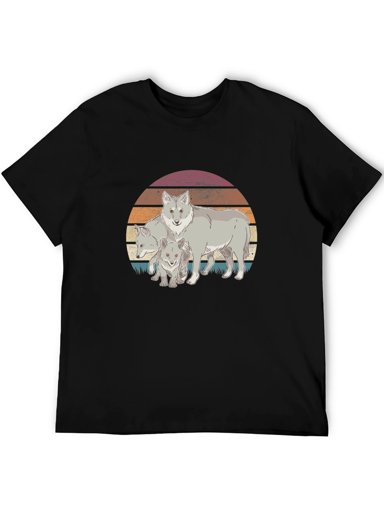 Wolf Pack Sunset Graphic Tee - Black
