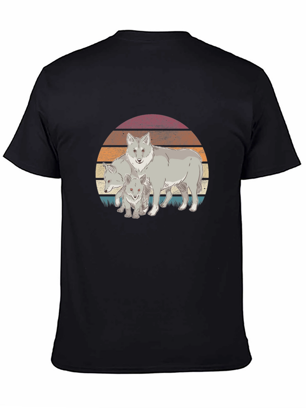 Wolf Pack Sunset Graphic Tee - Black