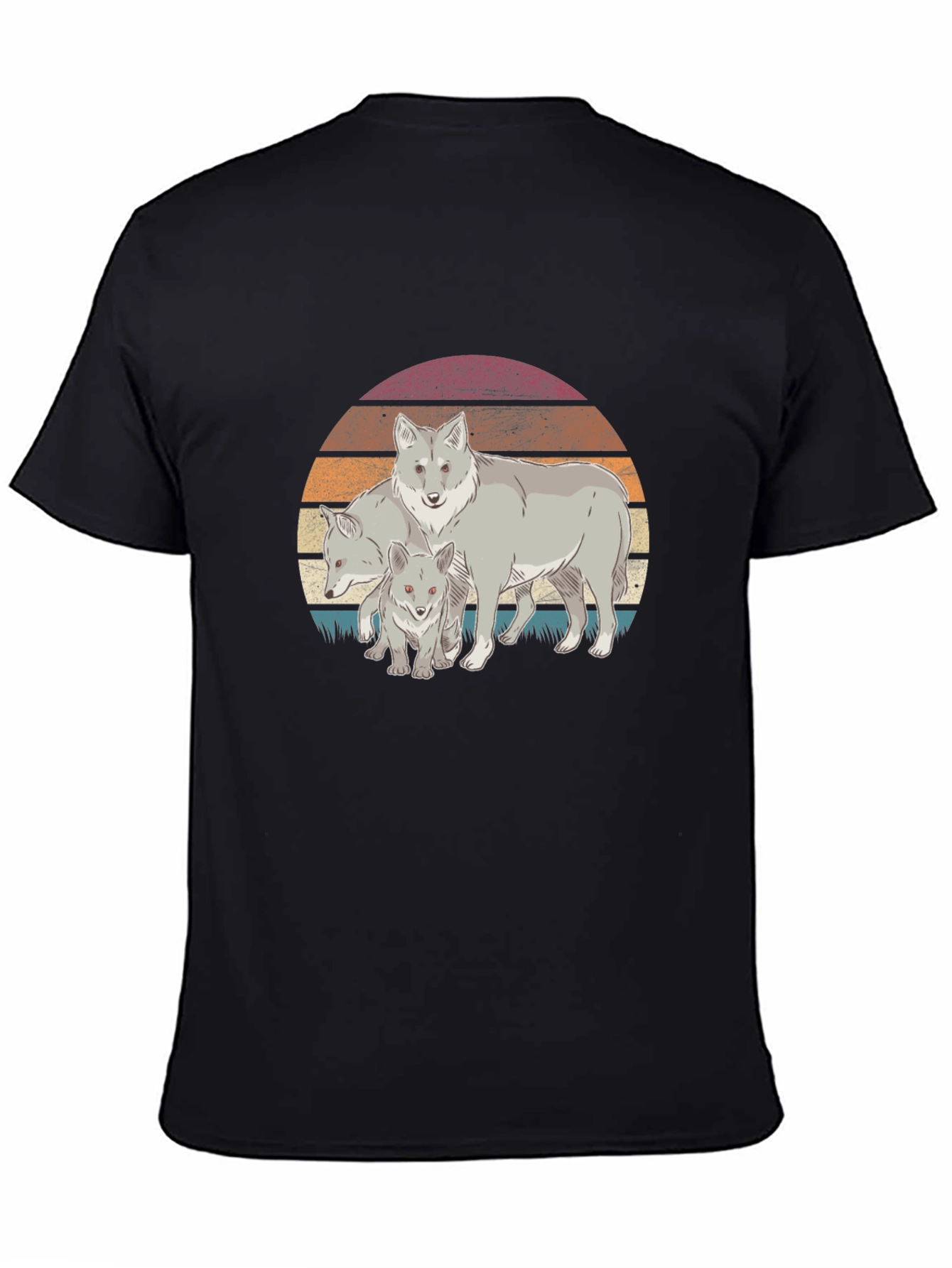 Wolf Pack Sunset Graphic Tee - Black