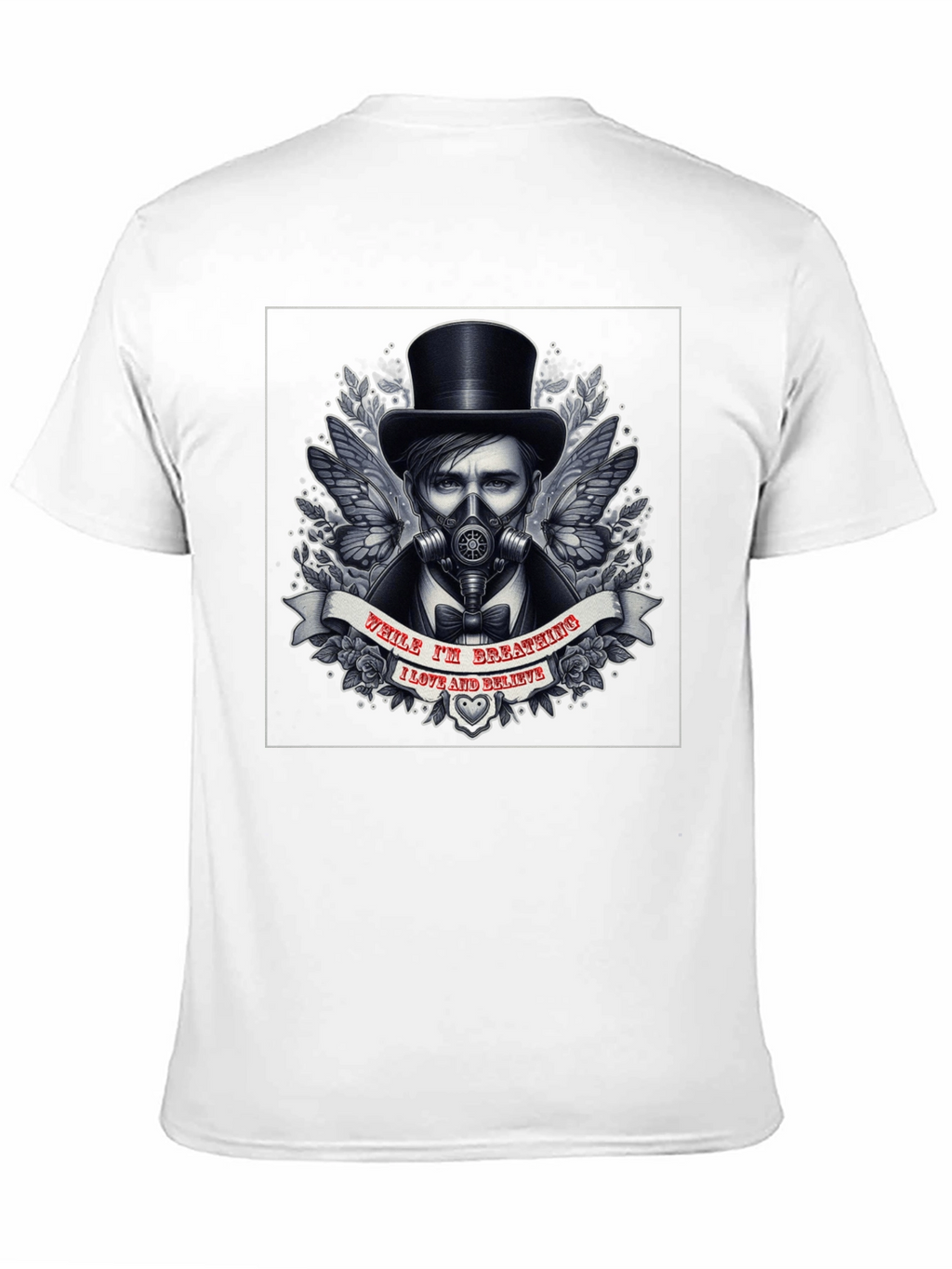 Steampunk Gas Mask Top Hat Graphic T-Shirt