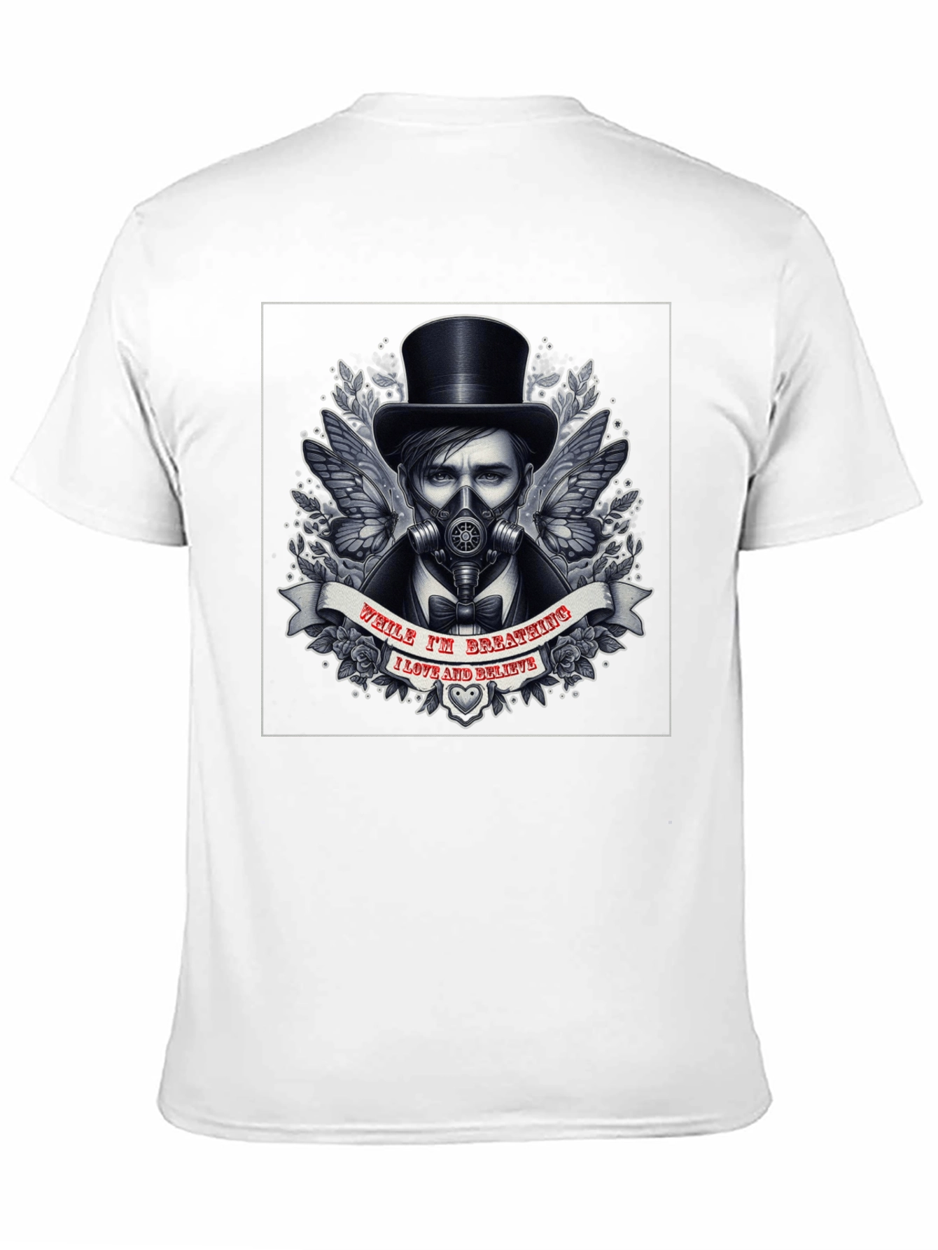 Steampunk Gas Mask Top Hat Graphic T-Shirt
