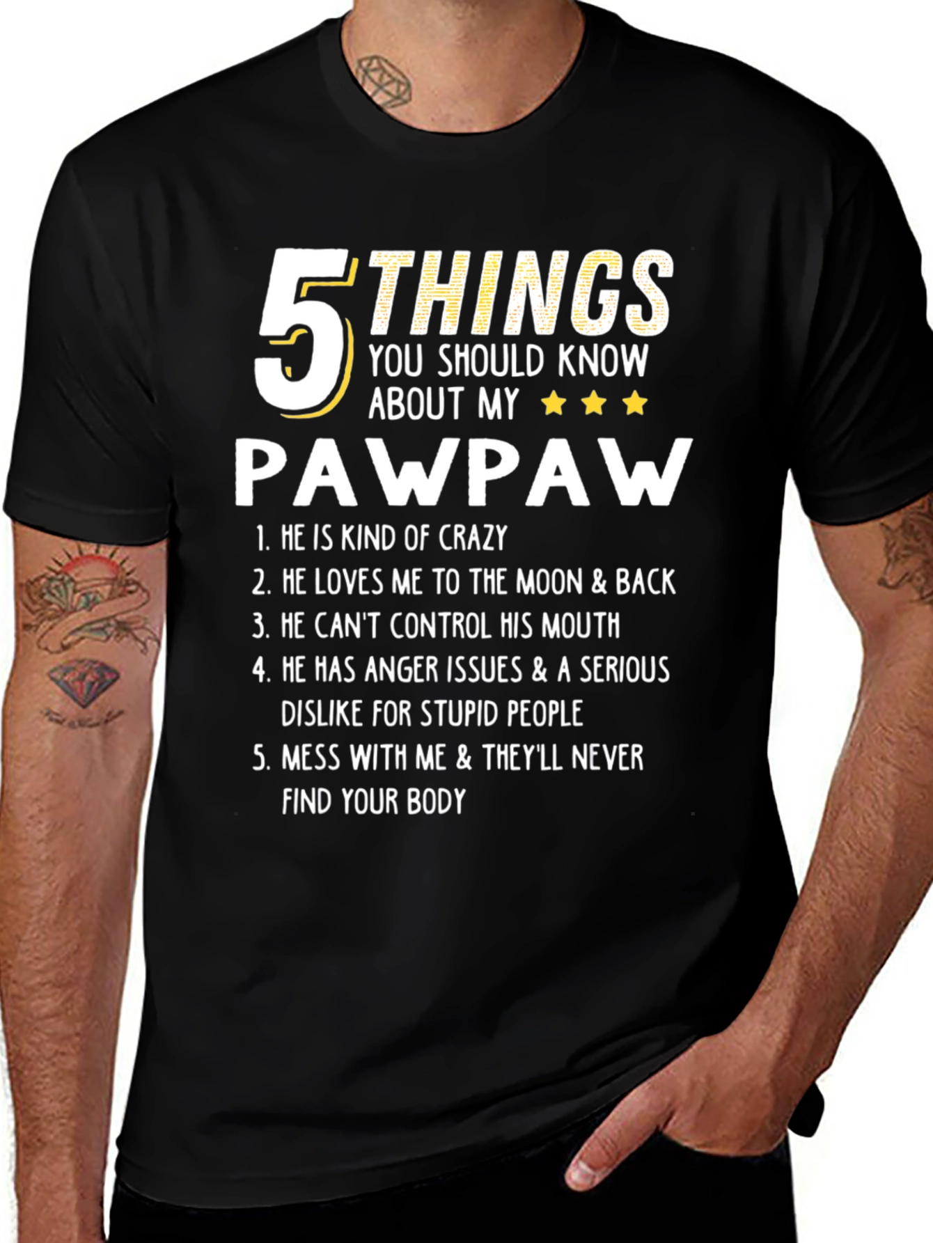 5 Things About My Pawpaw T-Shirt