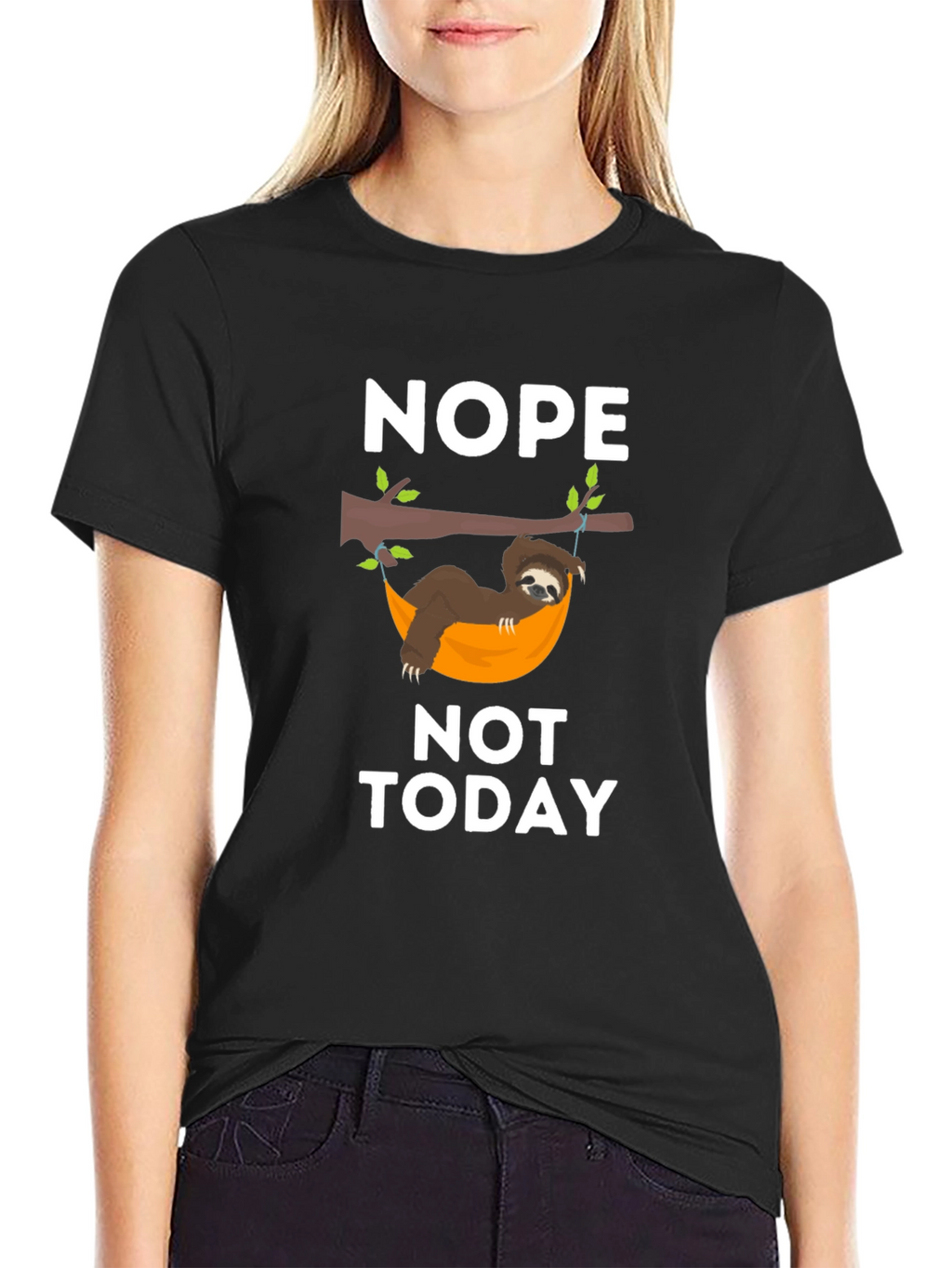 Nope Not Today Sloth Graphic T-Shirt