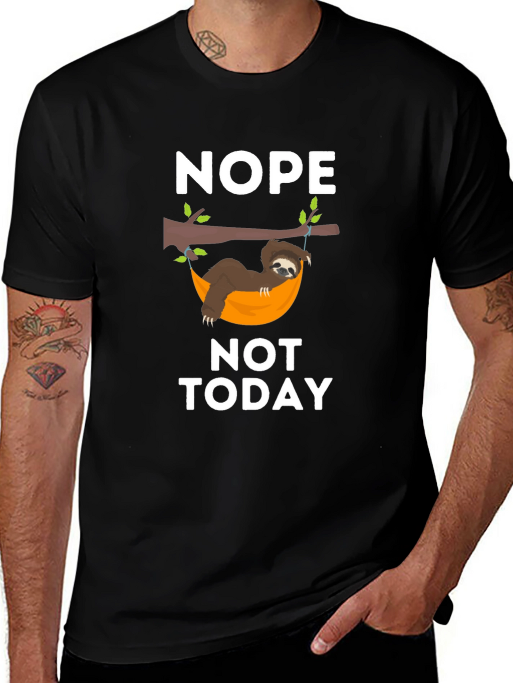 Nope Not Today Sloth Graphic T-Shirt
